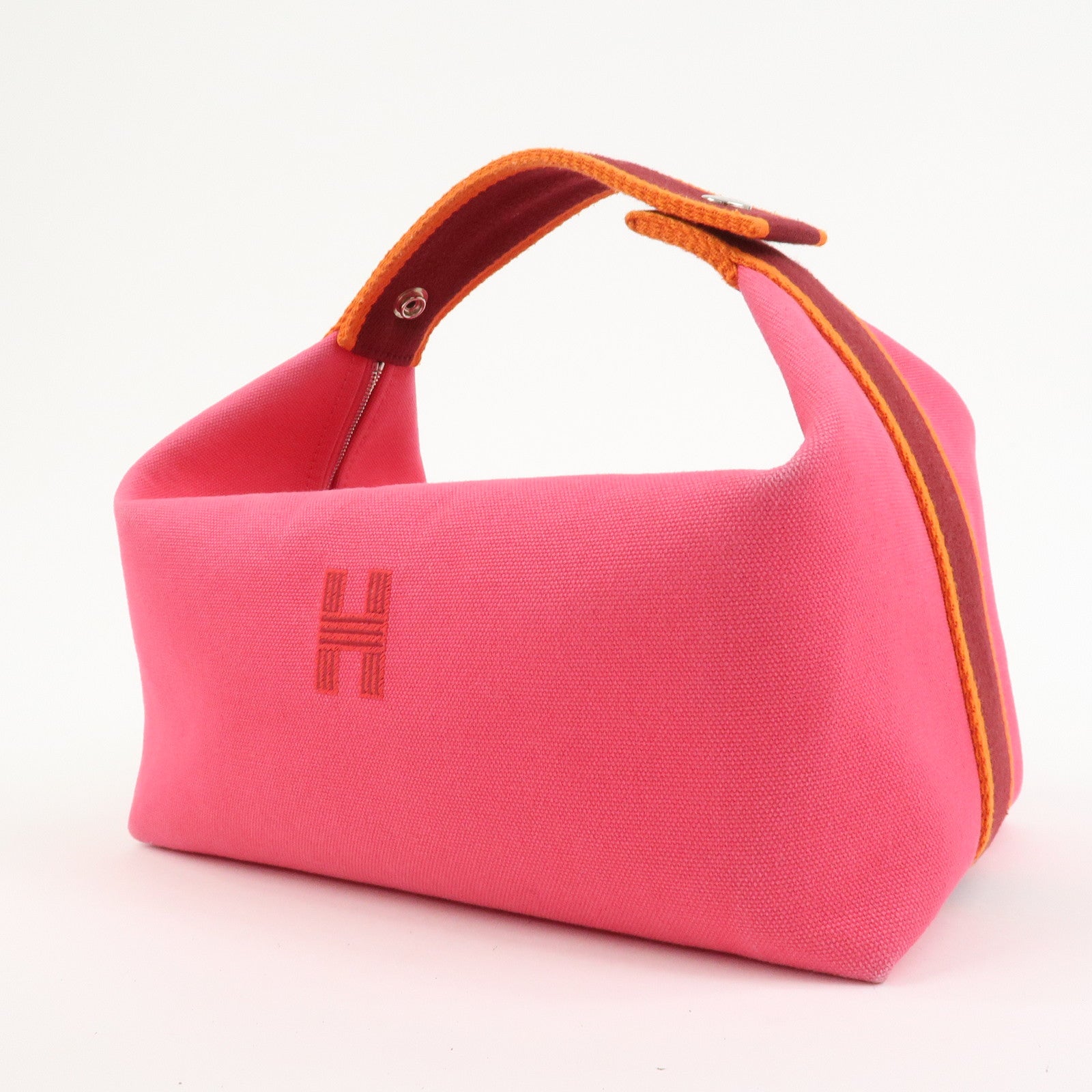HERMES Brides A Brac GM Pouch Hand Bag Vanity Bag Toile H Pink