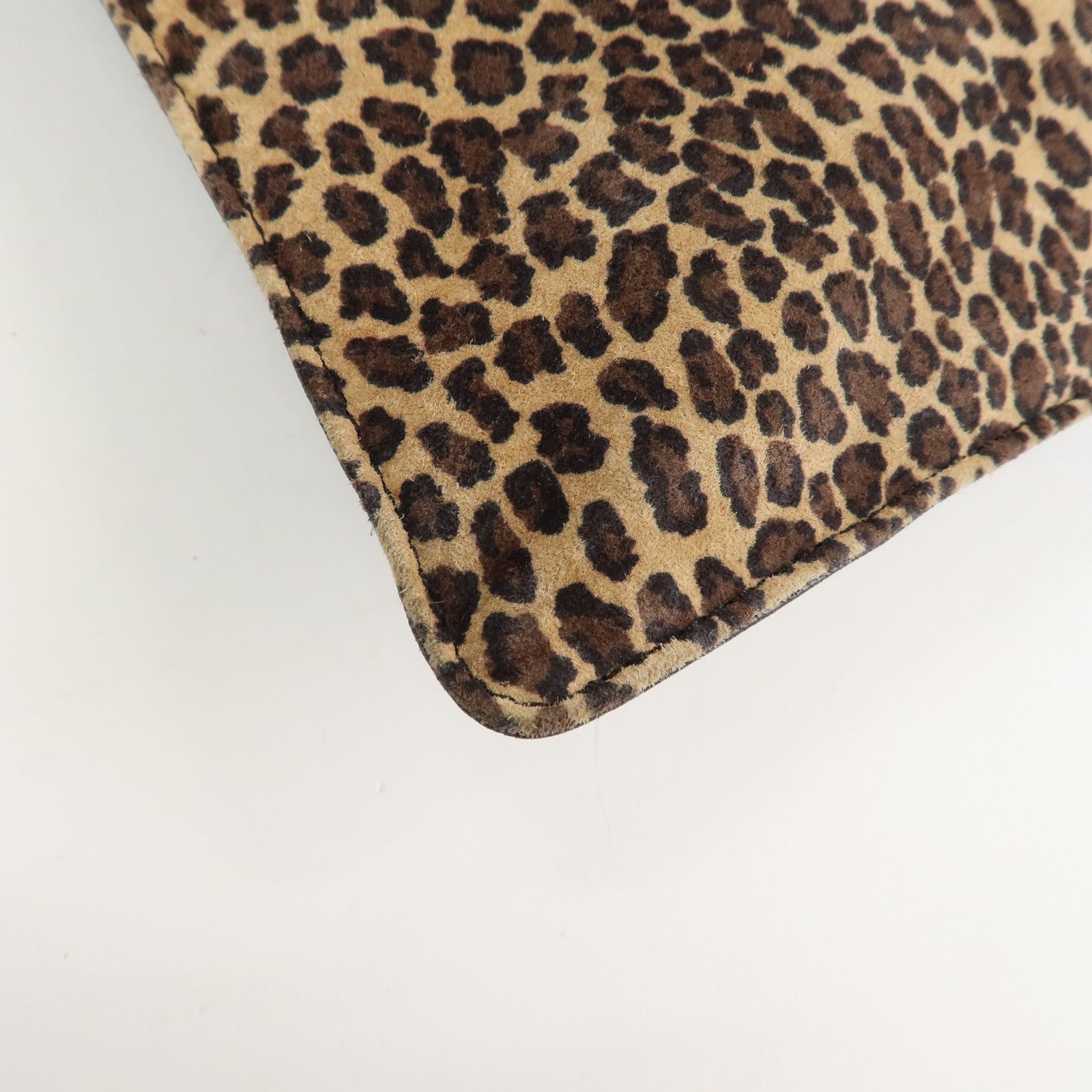 LOEWE Anagram Leather Tote Bag Leopard Black