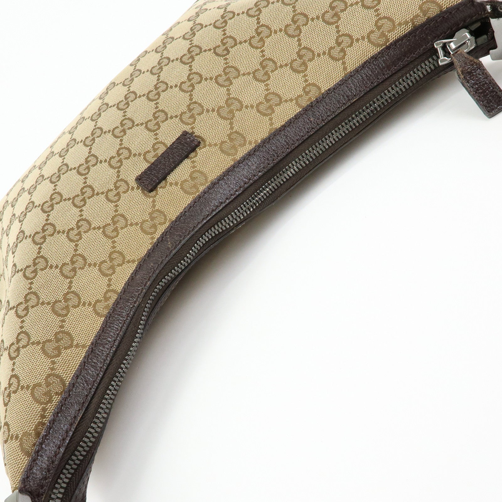 GUCCI GG Canvas Leather Shoulder Bag Crossbody Bag Beige 122790