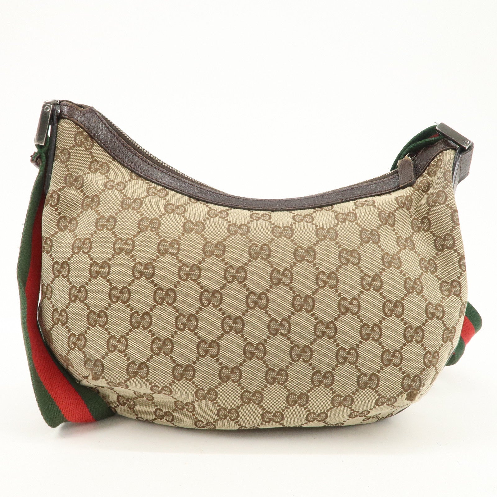 GUCCI Sherry GG Canvas Leather Shoulder Bag Beige Brown 181092 Used