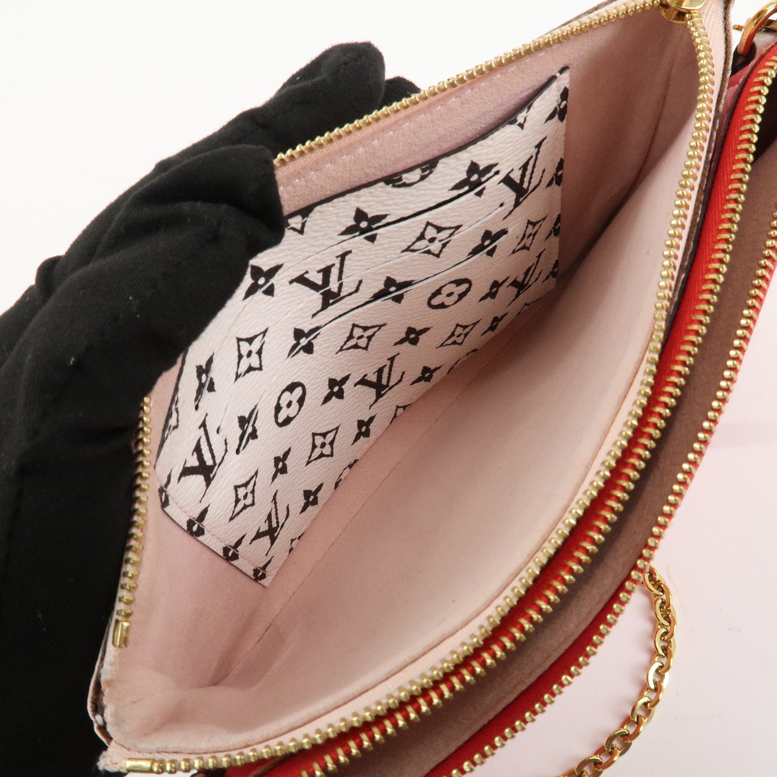 Louis Vuitton Monogram Giant Pochette Double Zip Pouch Rouge M67561 Used