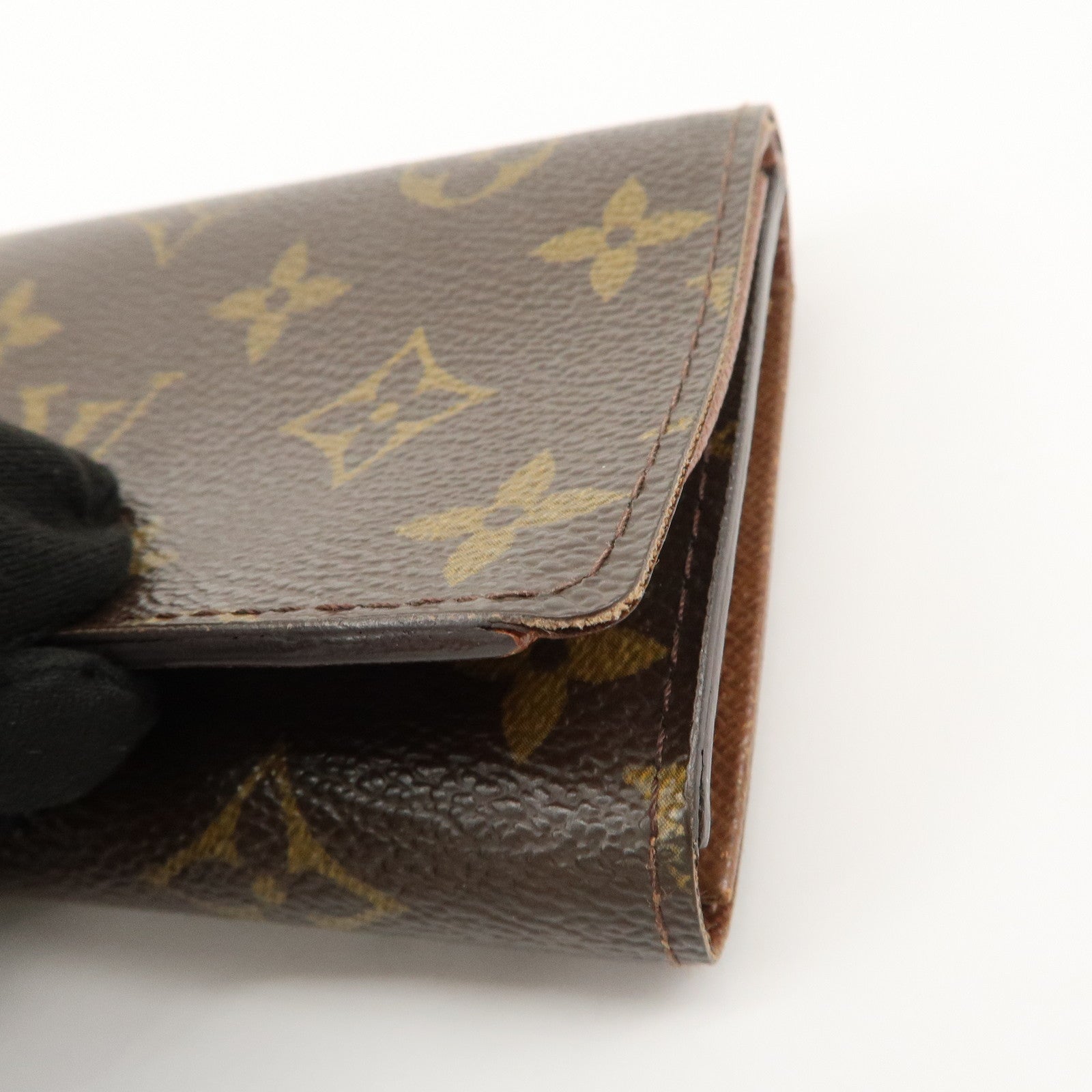 Louis Vuitton Monogram Porte Monnaie Billets Tresor Wallet M6173 Used
