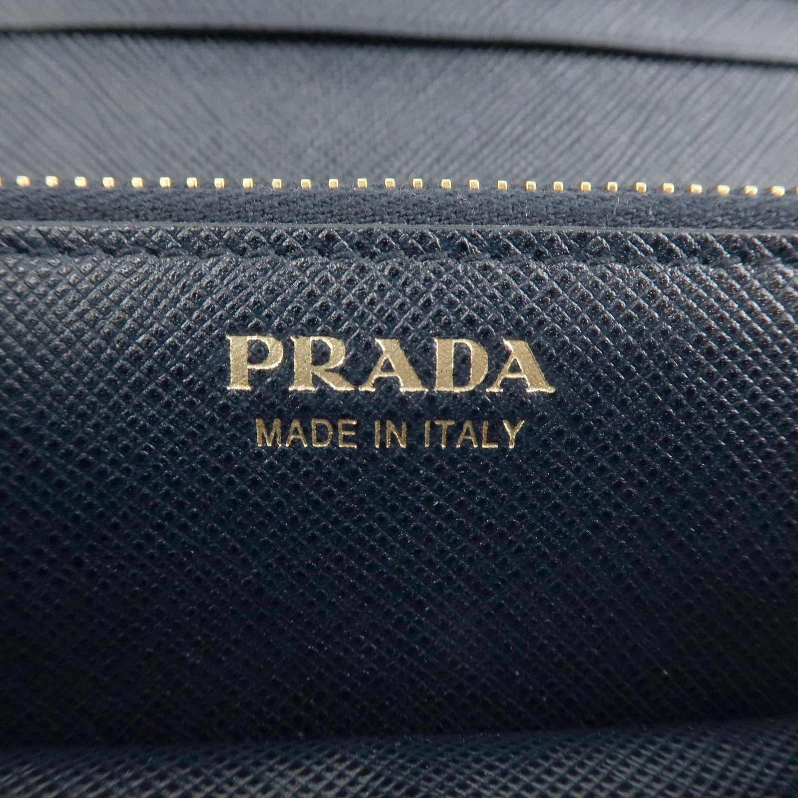 PRADA Triangle Logo Nylon Leather Bi-fold Long Wallet Navy 1MH132 Used