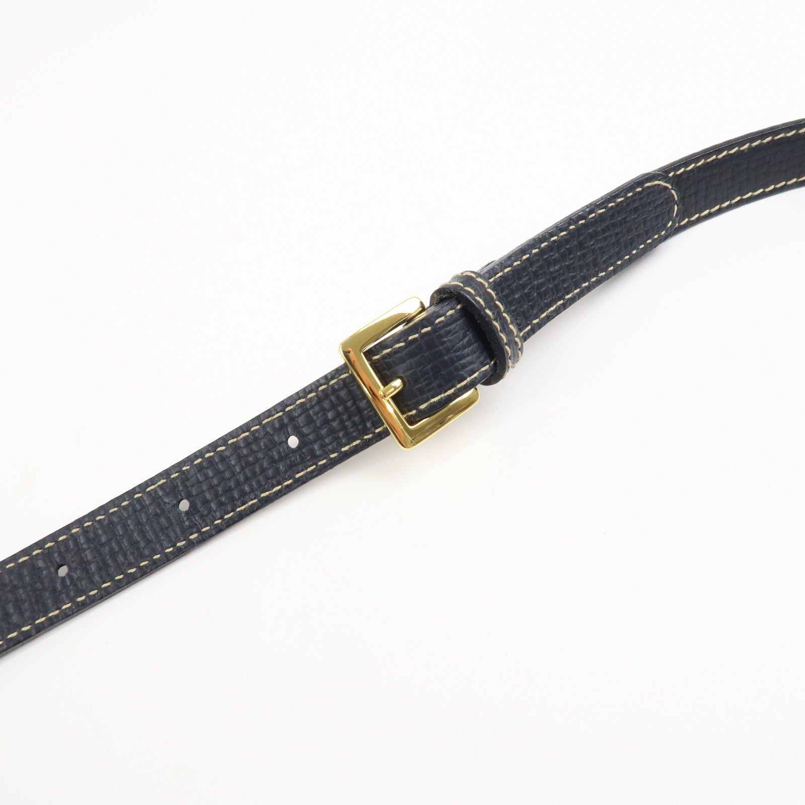 LOEWE Leather 2Way Bag Hand Bag Shoulder Bag Dark Navy