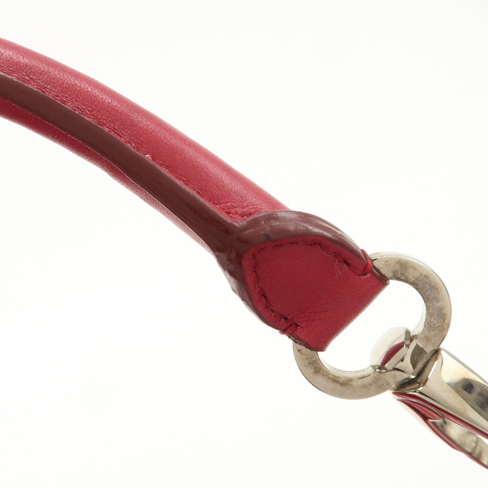 Ferragamo Gancini Varra Ribbon Patent Leather Hand Bag Red