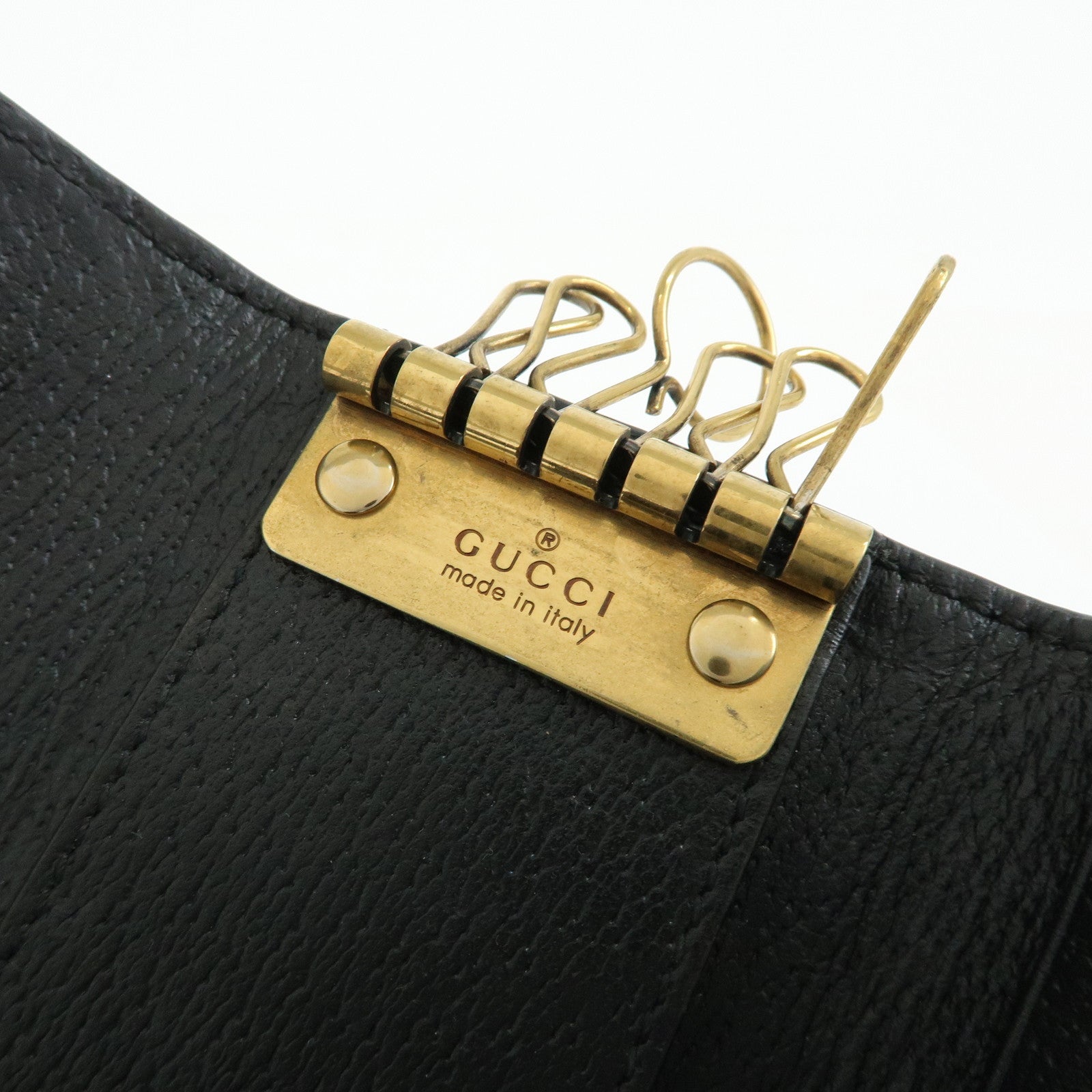GUCCI GG Marmont Leather 6 Rings Key Case Key Holder Black 435305