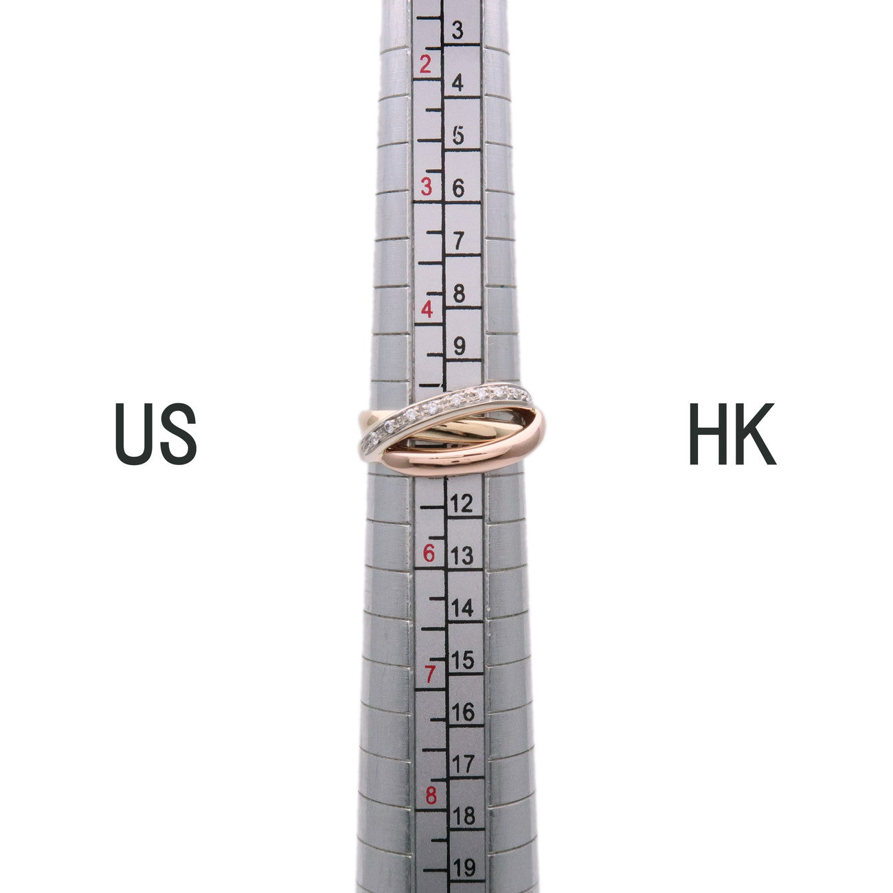 Ponte Vecchio Diamond Ring 750YG/PG/WG Yellow Rose White Gold US5