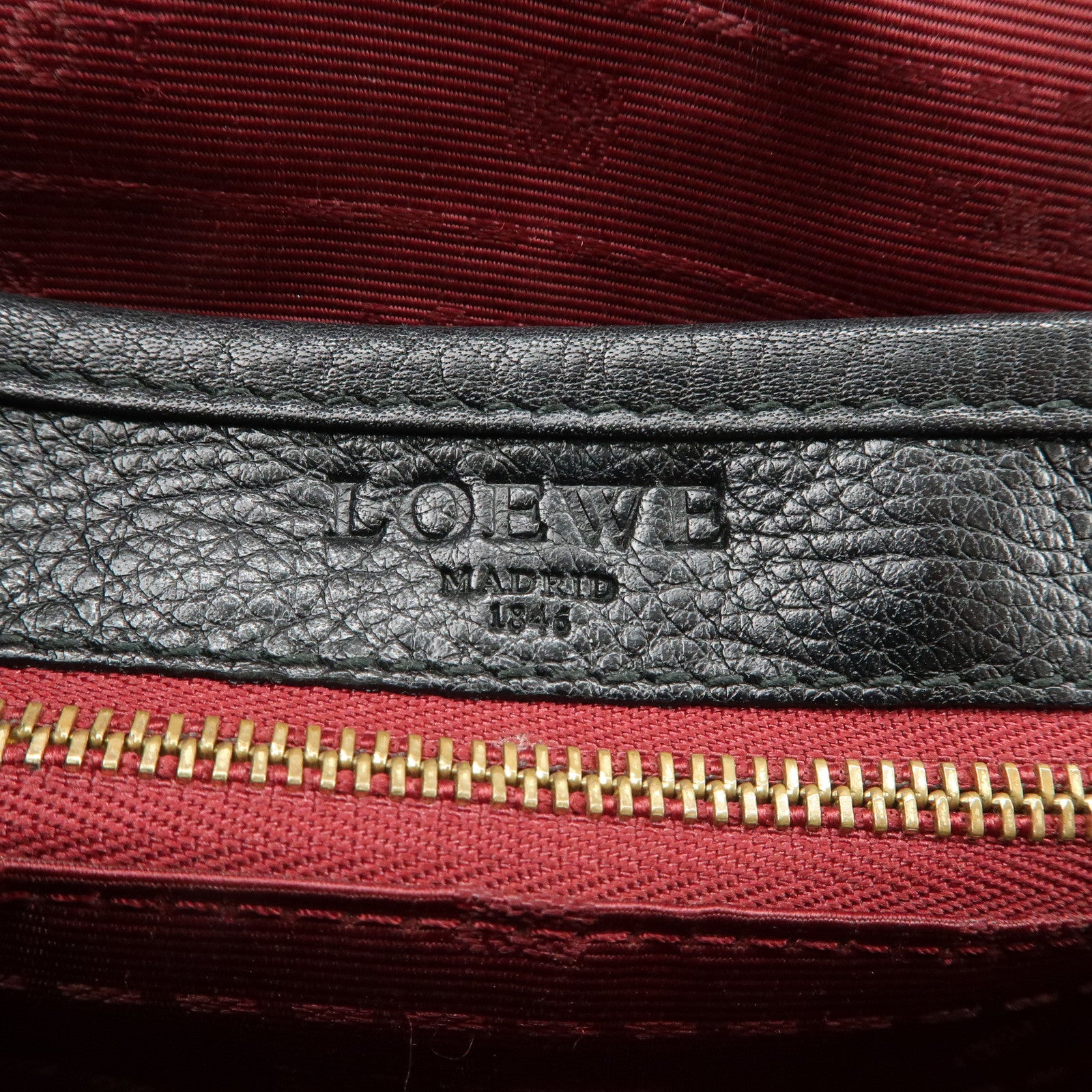 LOEWE Heritage Leather Shoulder Bag Crossbody Bag Black Used