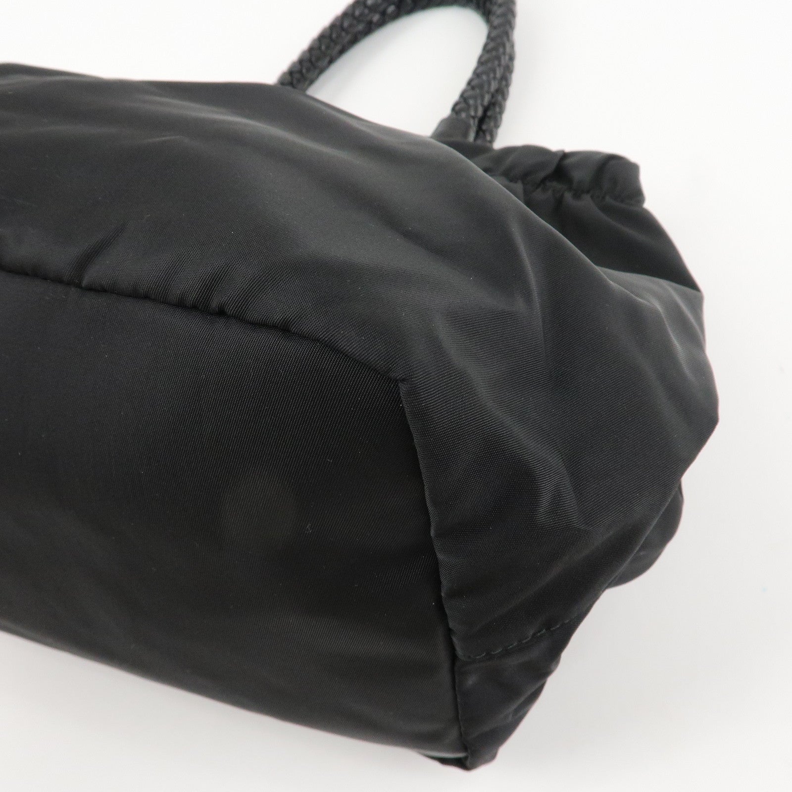 PRADA Logo Nylon Leather 2Way Bag Shoulder Bag Hand Bag Black BN1970 Used