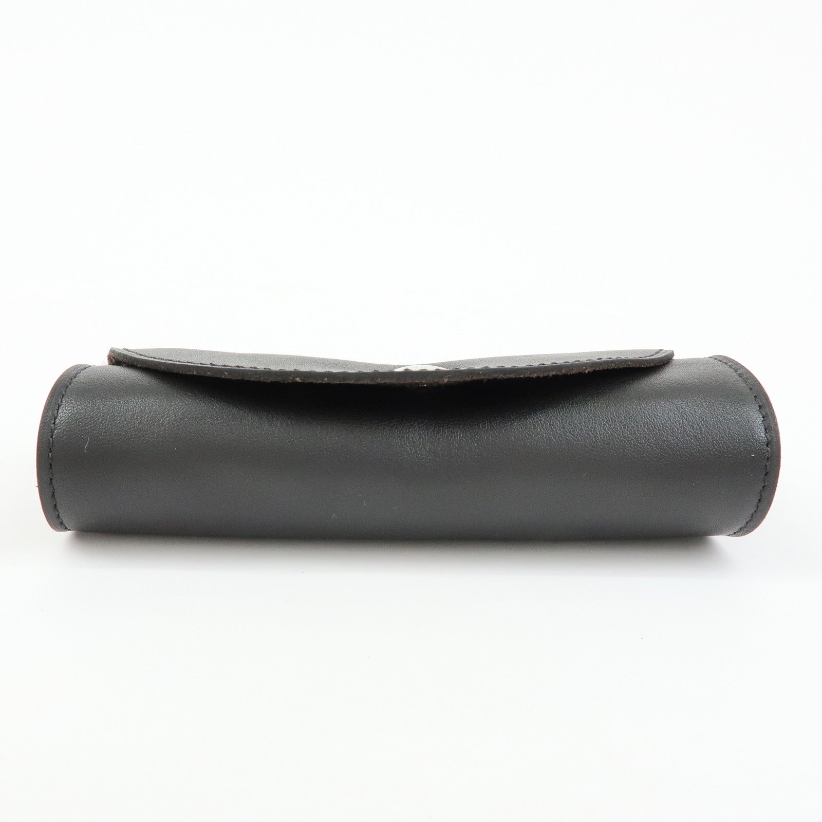 HERMES Leather Fur Shoes Polishing Glove Black