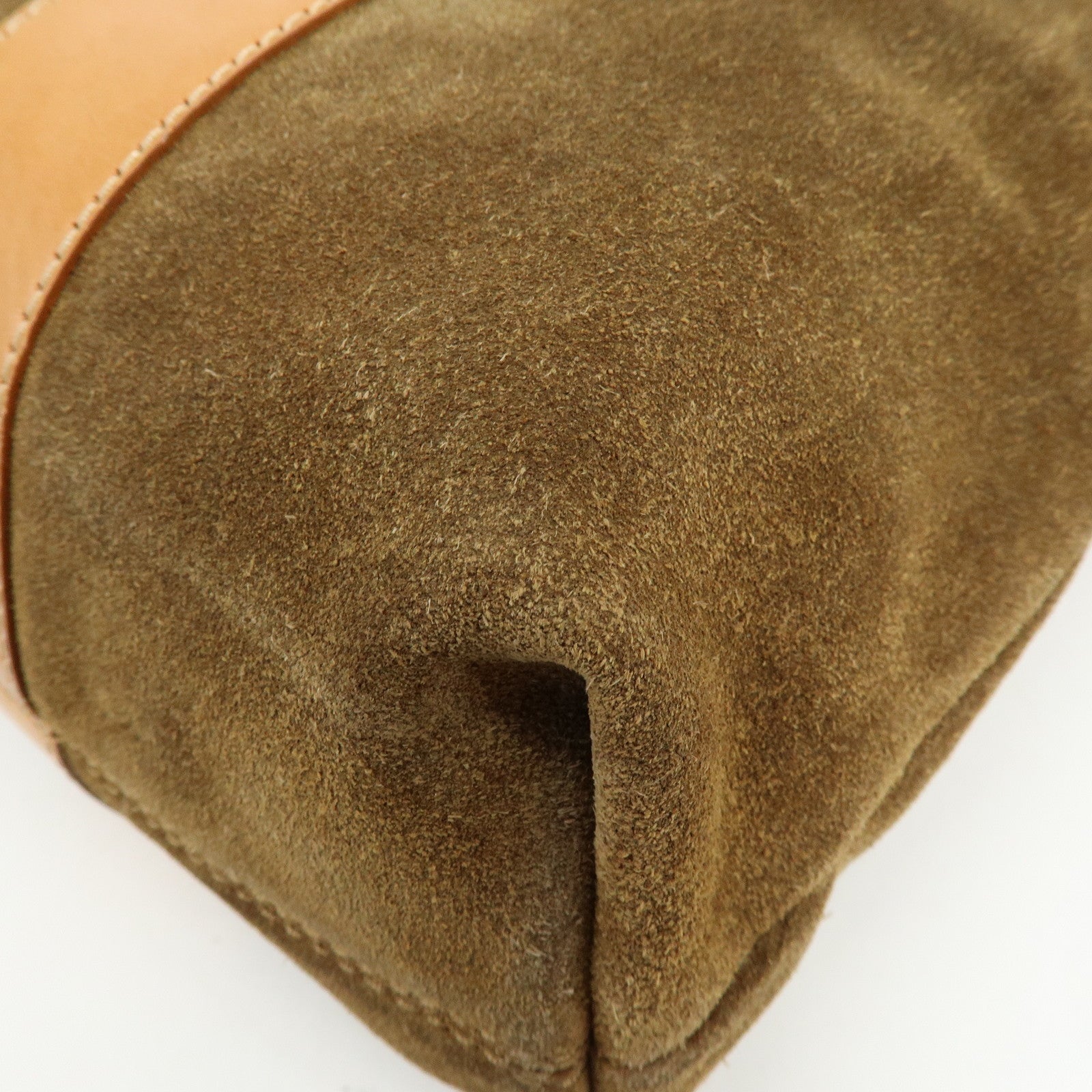 Ferragamo Suede Leather Tote Bag Shoulder Bag Hand Bag Brown