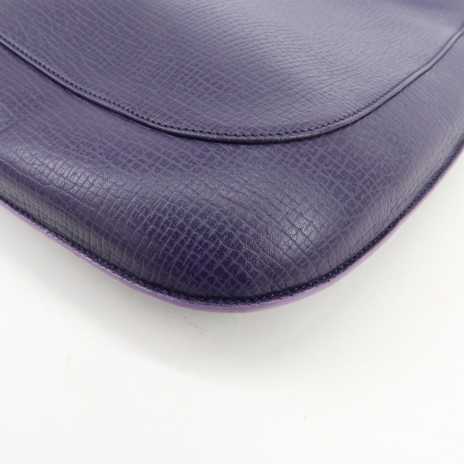 LOEWE Leather Shoulder Bag Hand Bag Purple