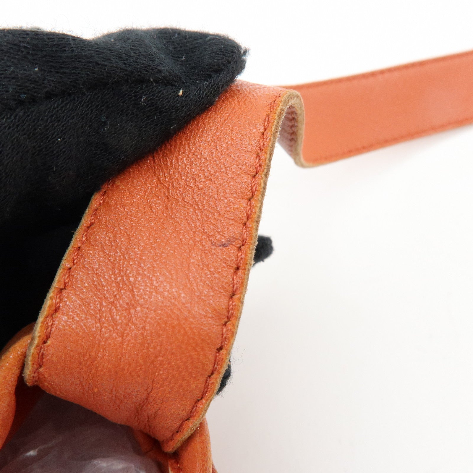 HERMES Leather Clou de Selle Shoulder Bag Crossbody Bag □P Stamped