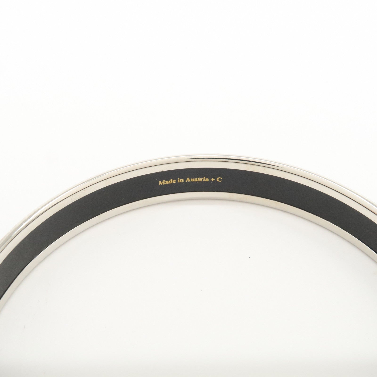 HERMES Email PM Silver Plated Bracelet Bangle Dolphin Blue