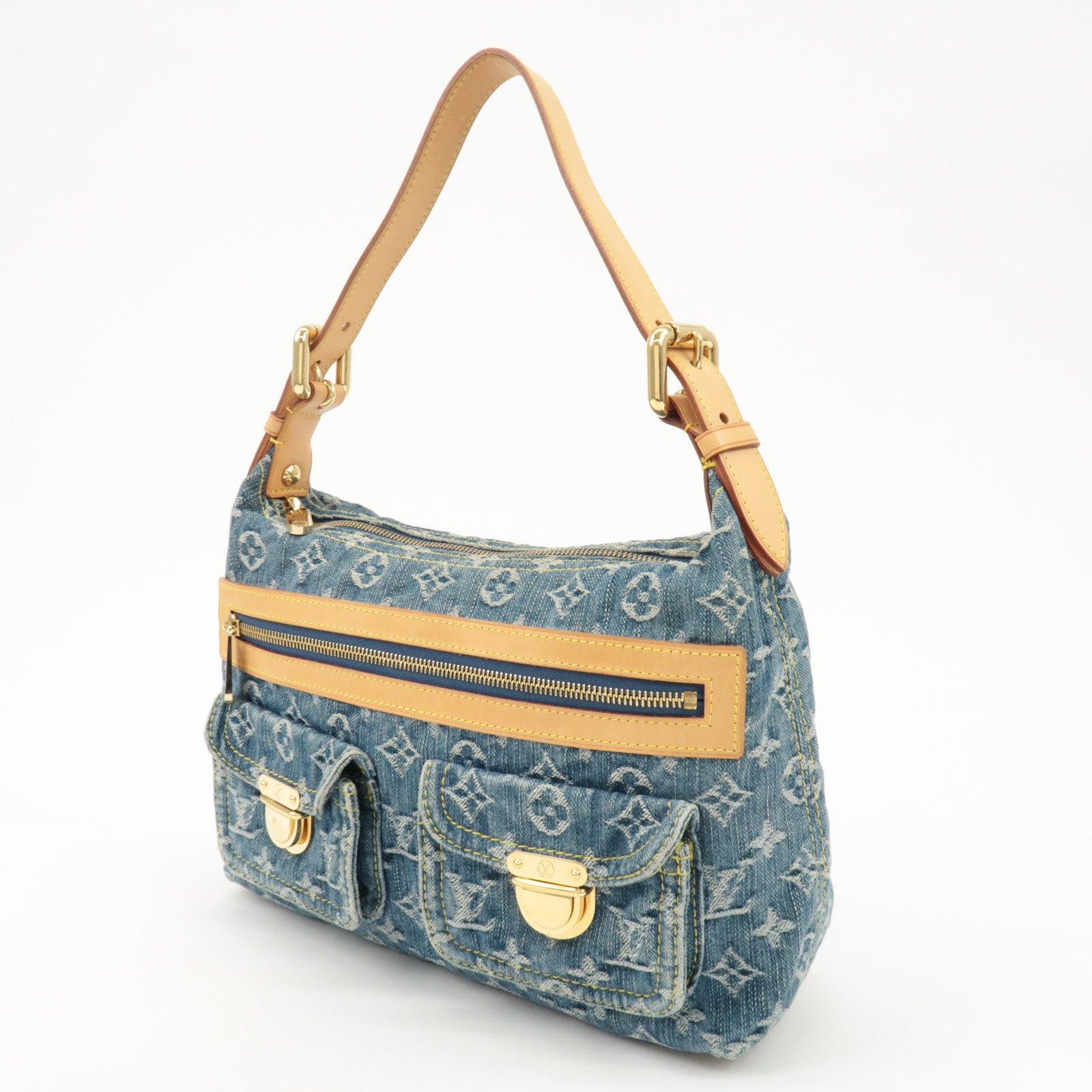 Louis Vuitton Monogram Denim Baggy PM 2Way Bag Shoulder Bag M95049 Used
