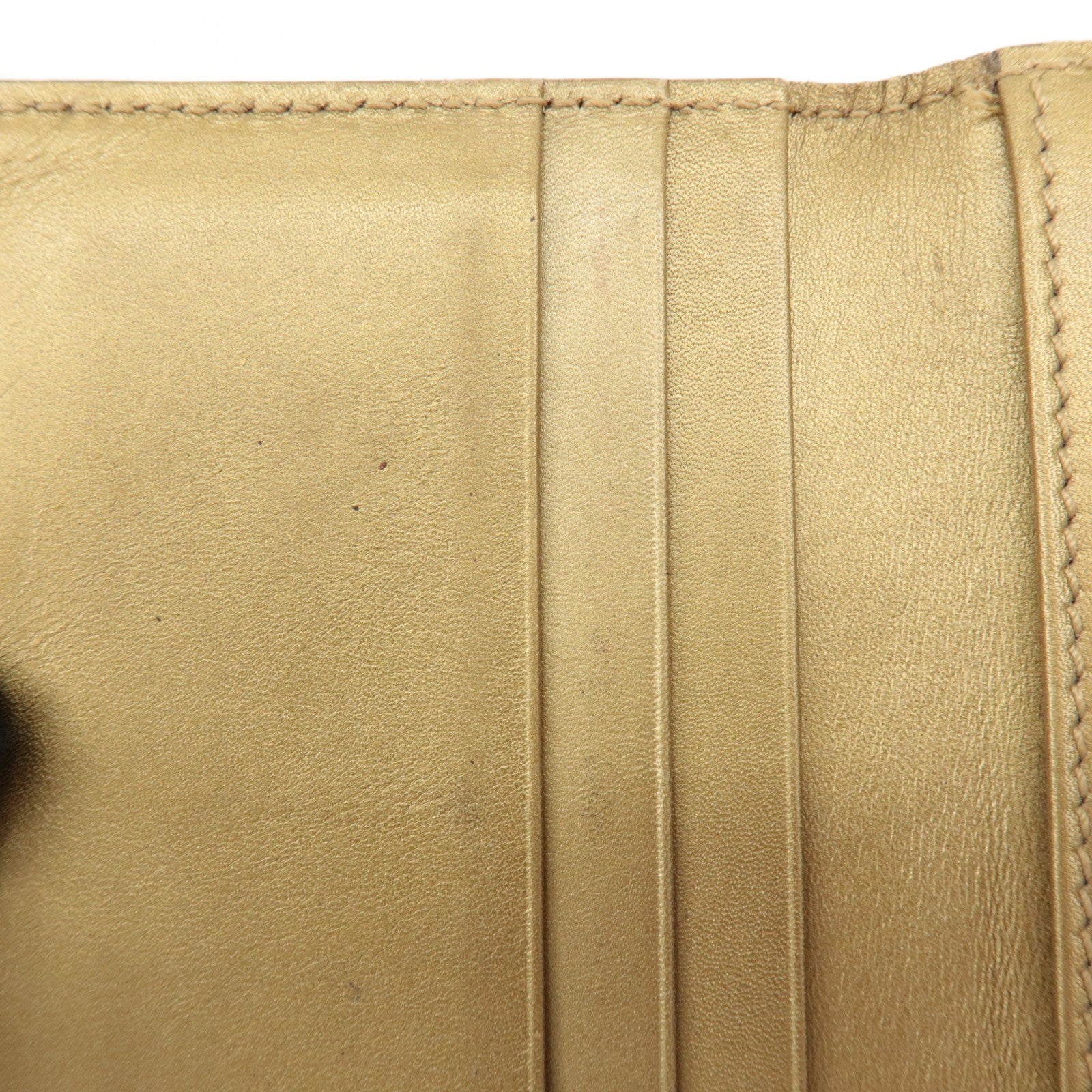 GUCCI Micro Guccissima Leather Card Case Gold 224261 Used