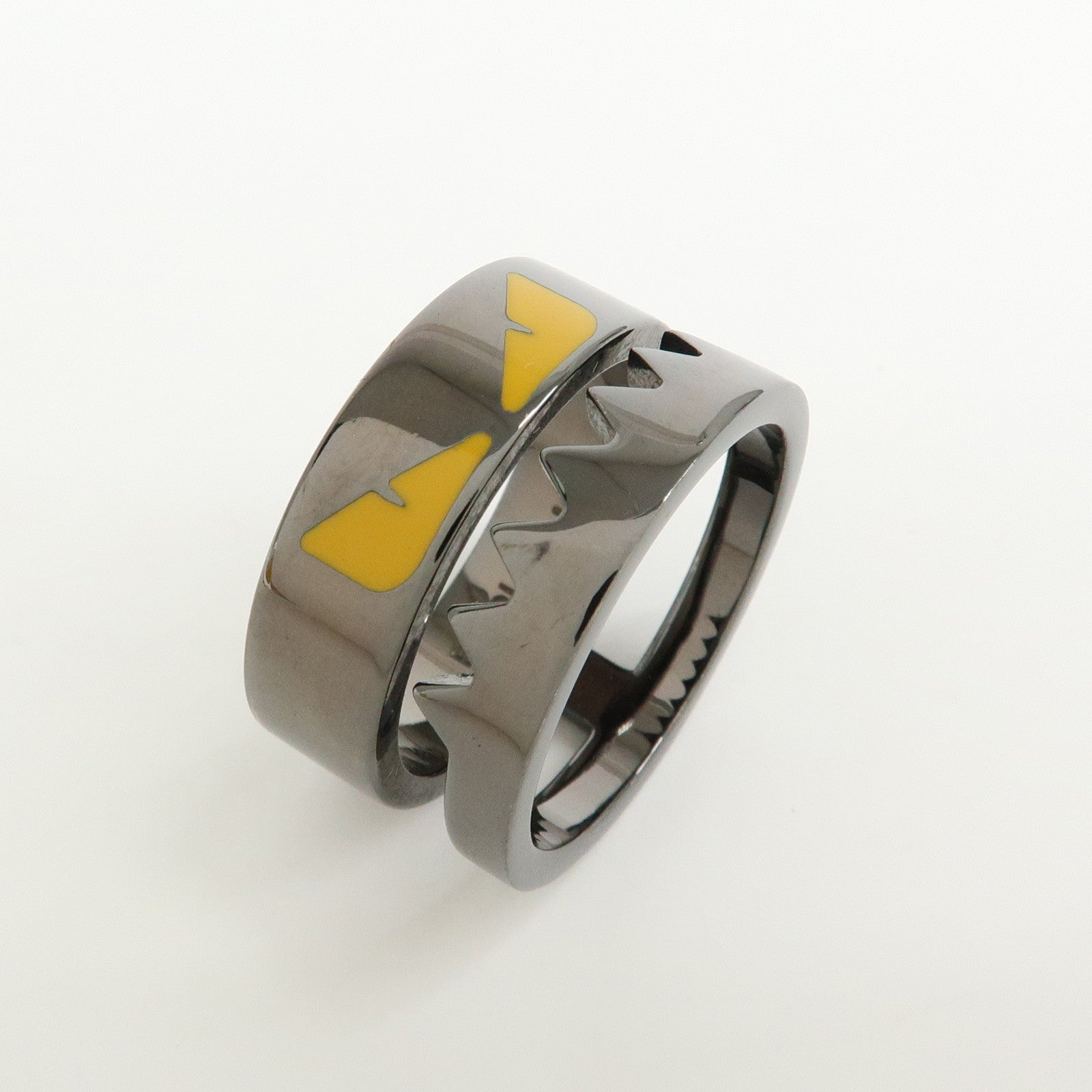 FENDI Monster Metal Ring Black Silver US11.5 EU66 HK26 Size L