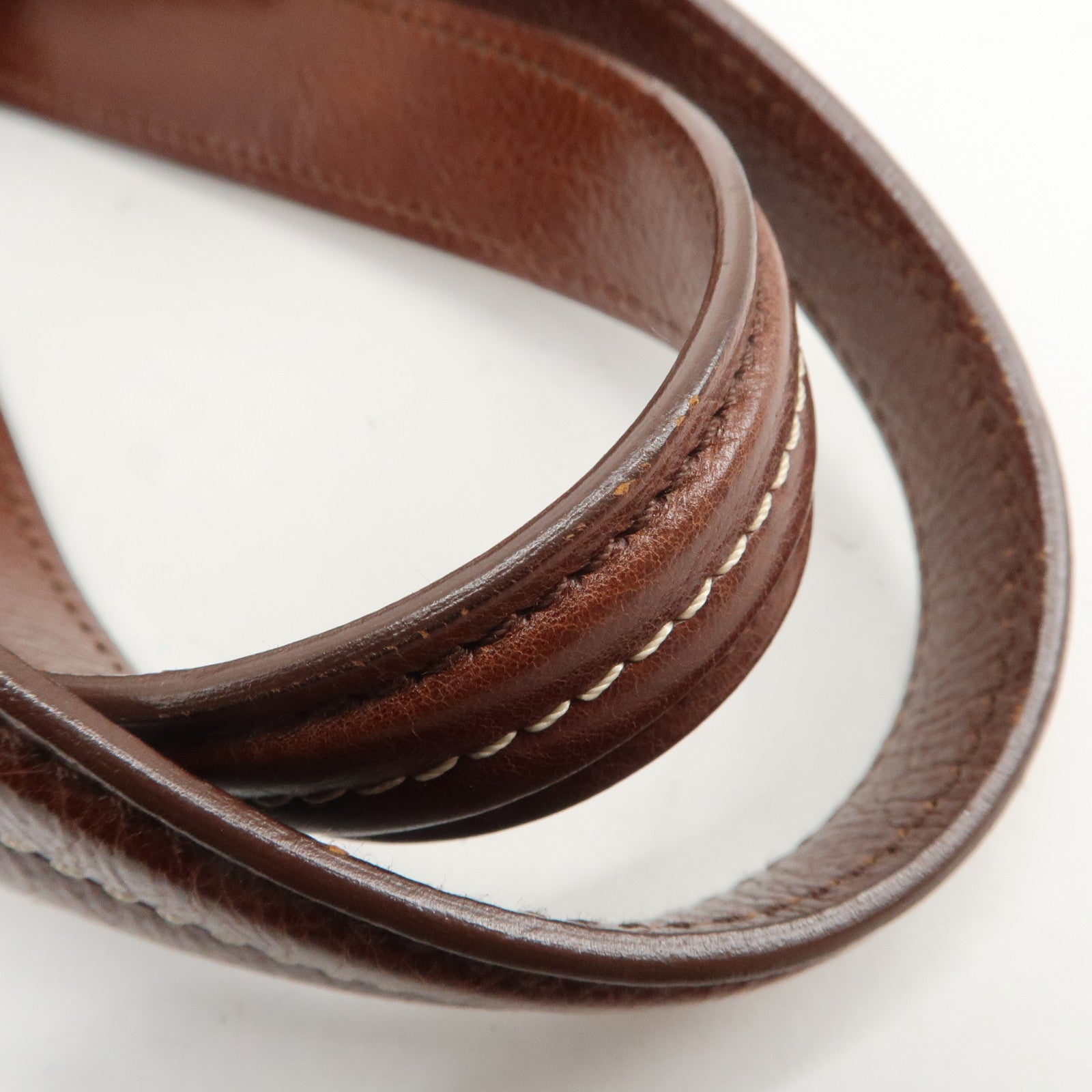 Christian Dior Leather Flower Embroidery Tote Shoulder Bag Brown