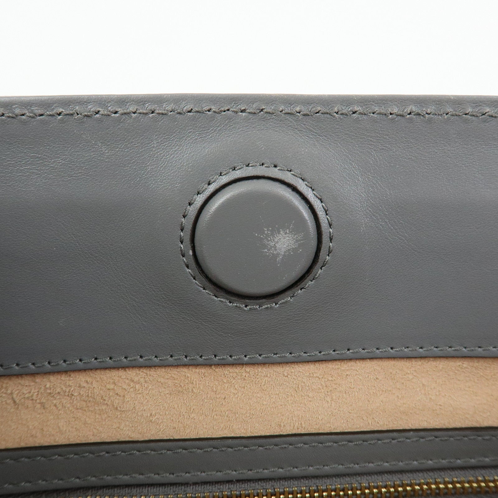 GUCCI Sherry Bamboo Nymphaea Leather 2Way Bag Gray White 453764