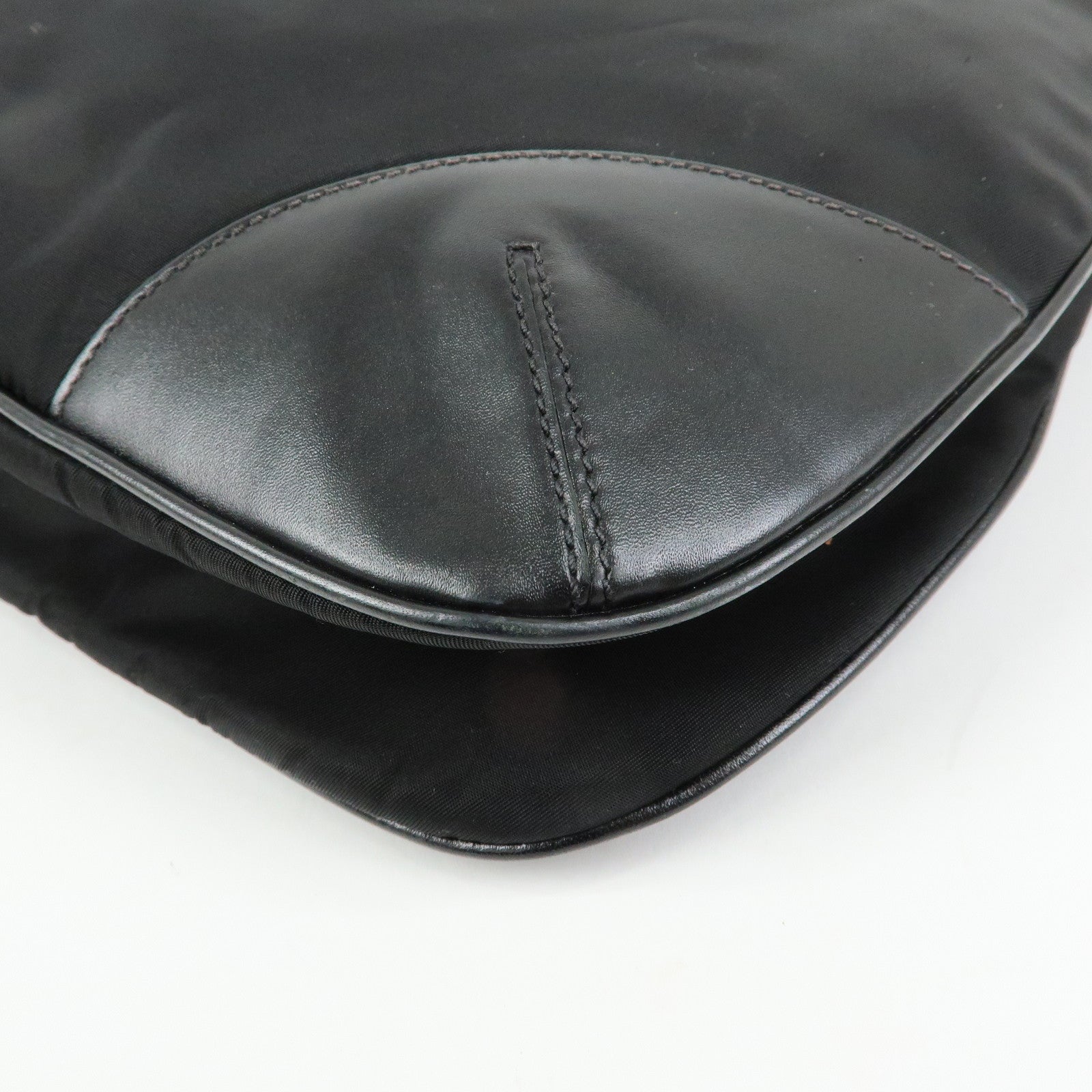 PRADA Triangle Logo Nylon Shoulder Crossbody Bag Black BT0326