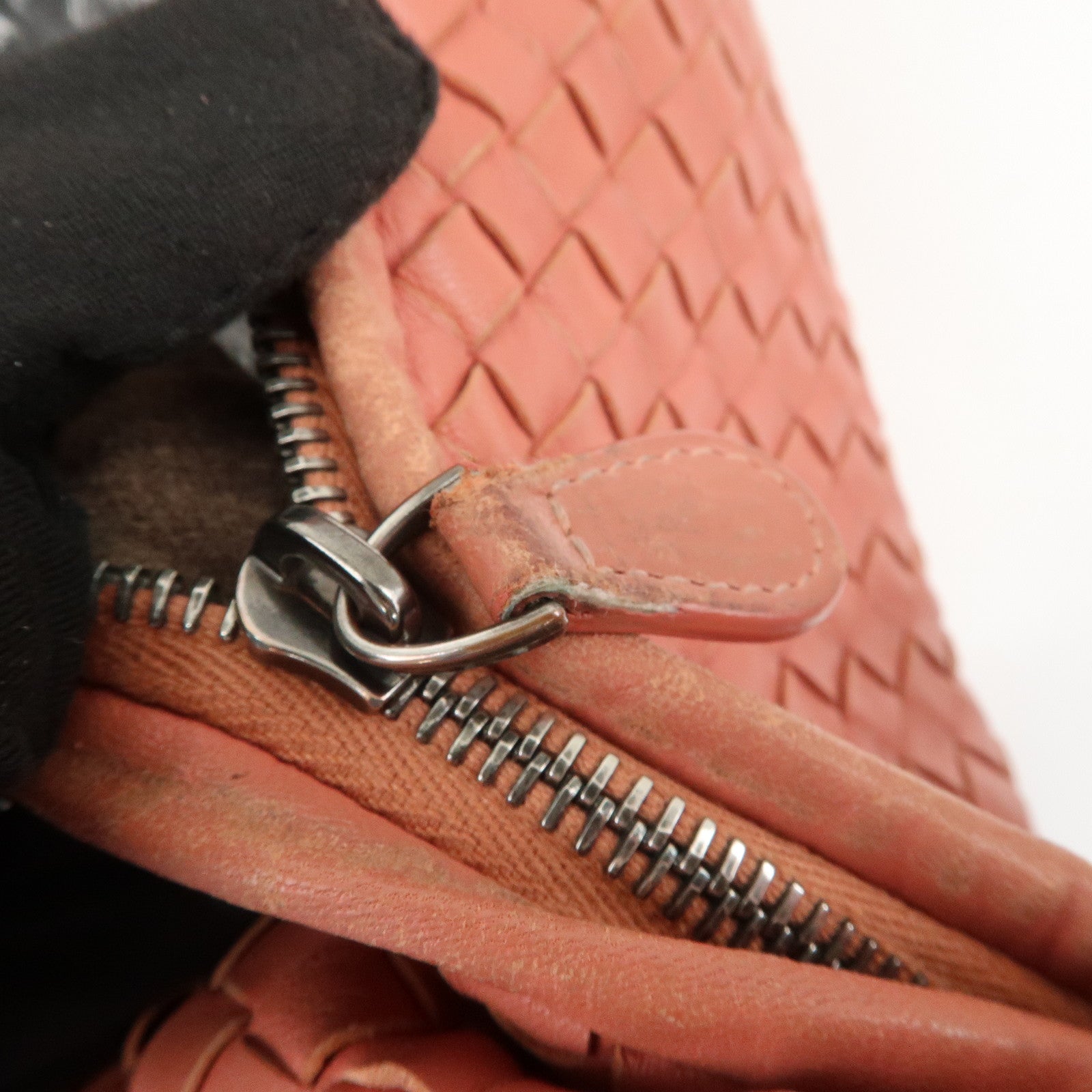 BOTTEGA VENETA Intrecciato Leather Shoulder Bag Hand Bag Pink