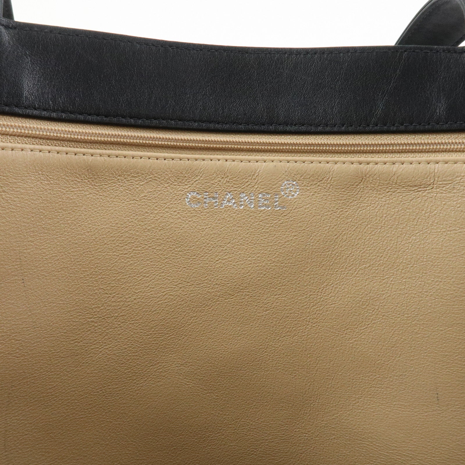 CHANEL COCO Mark Calf Leather Tote Bag Shoulder Bag Black