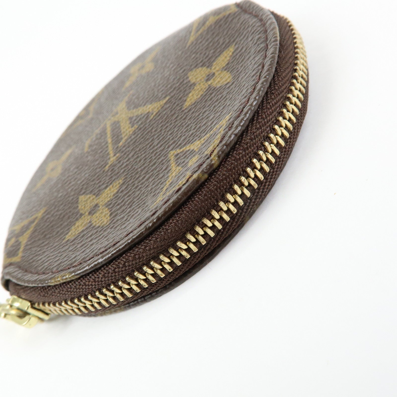 Louis Vuitton Monogram Porte Monnaie Rond Coin Case Brown M61926