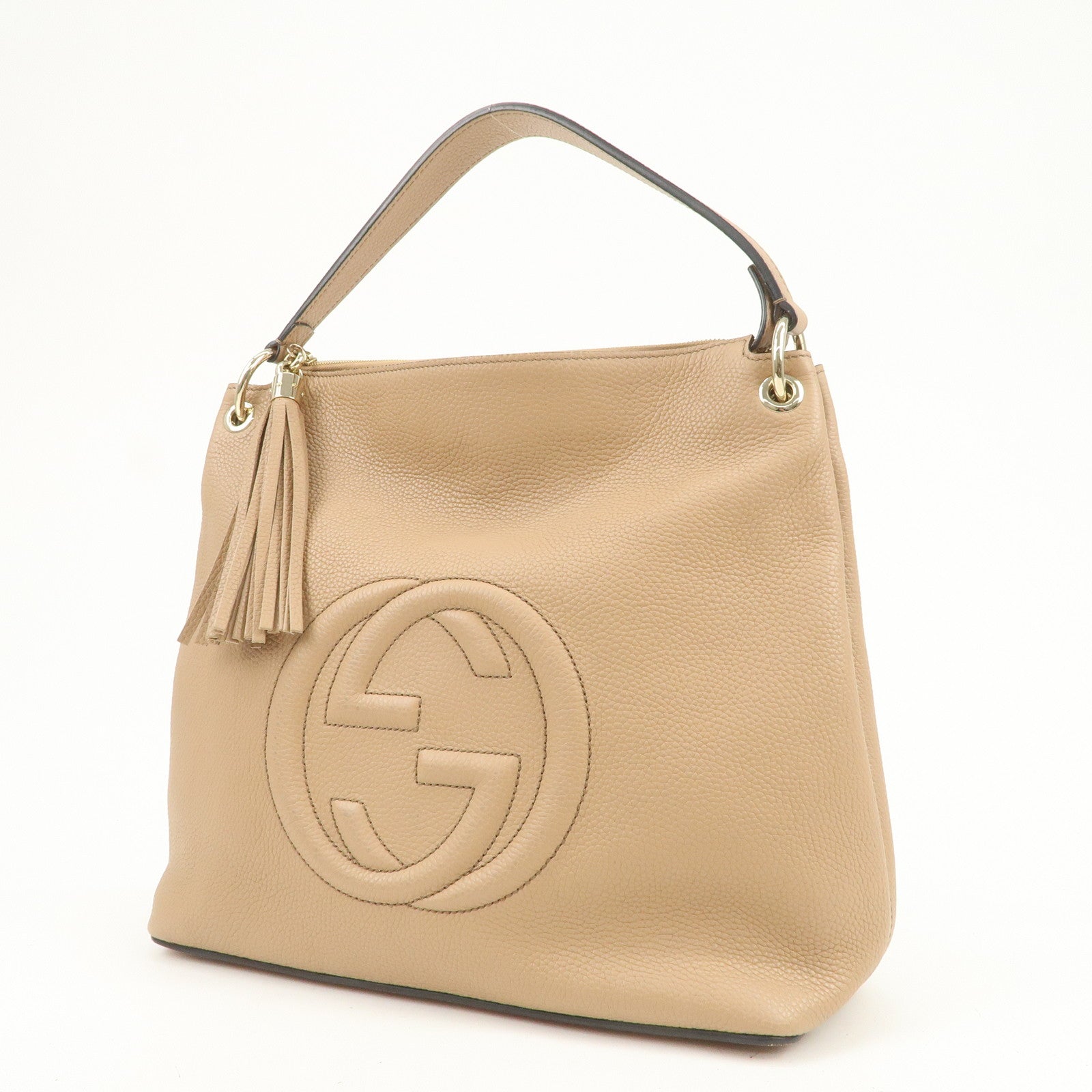 GUCCI SOHO Leather 2Way Bag Shoulder Bag Beige 408825
