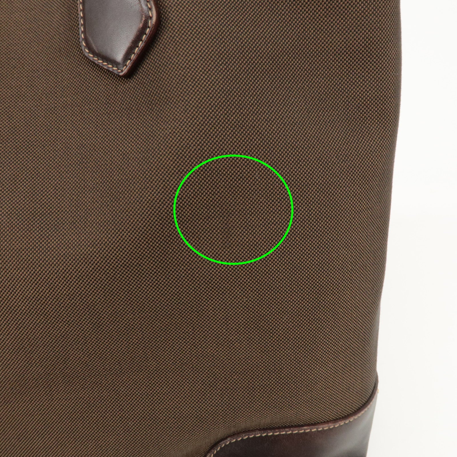 PRADA Triangle Logo Jacquard Leather 2Way Bag Tote Bag Brown Used