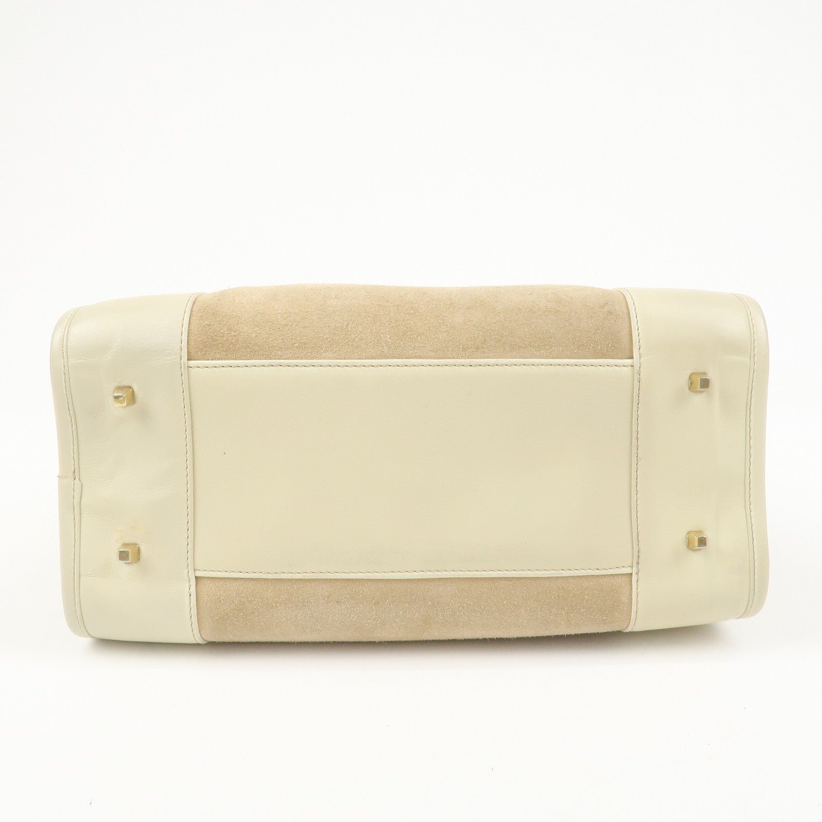 LOEWE Anagram Amazona 28 Suede Leather Hand Bag Beige Ivory