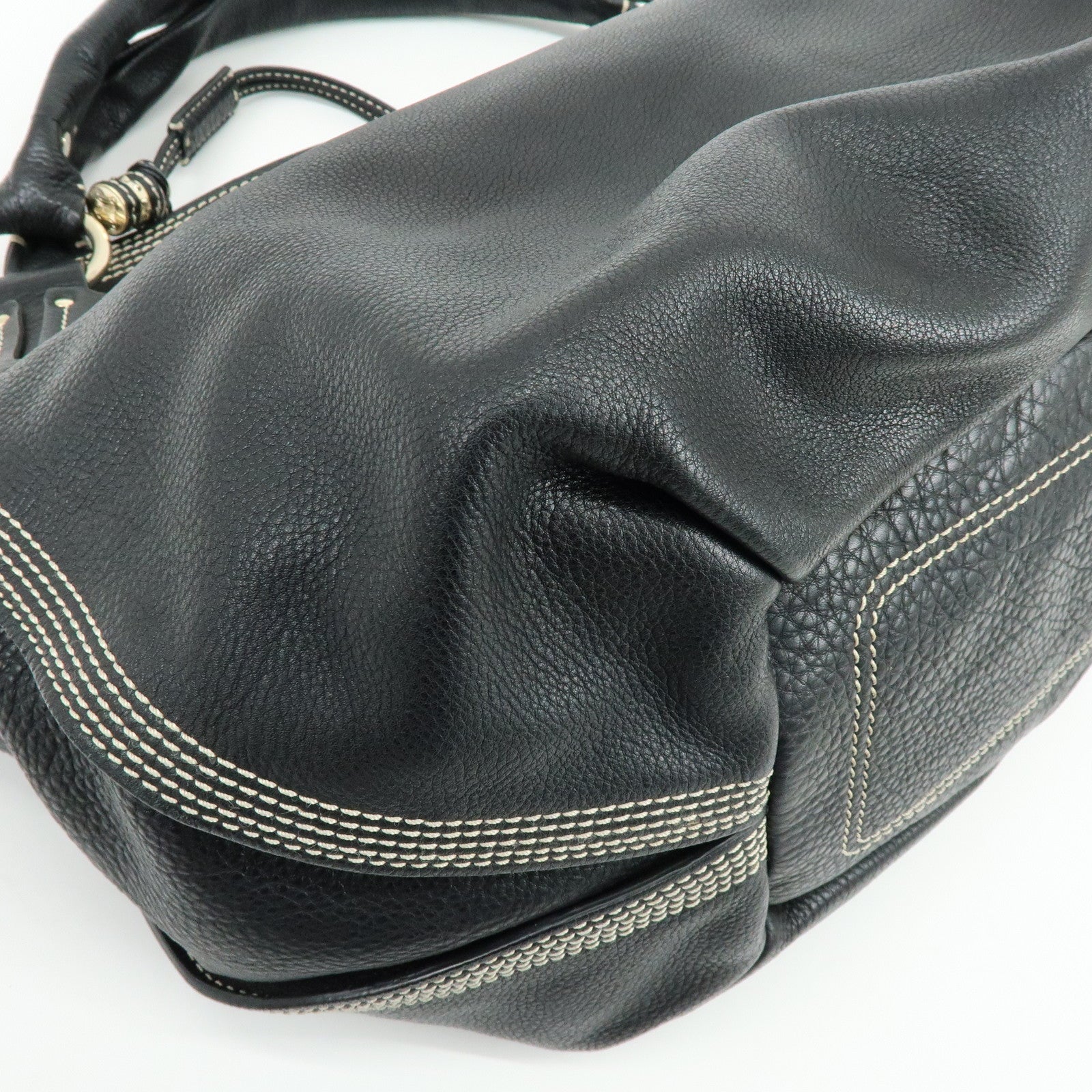CELINE Leather Bittersweet Shoulder Bag Hand Bag Black