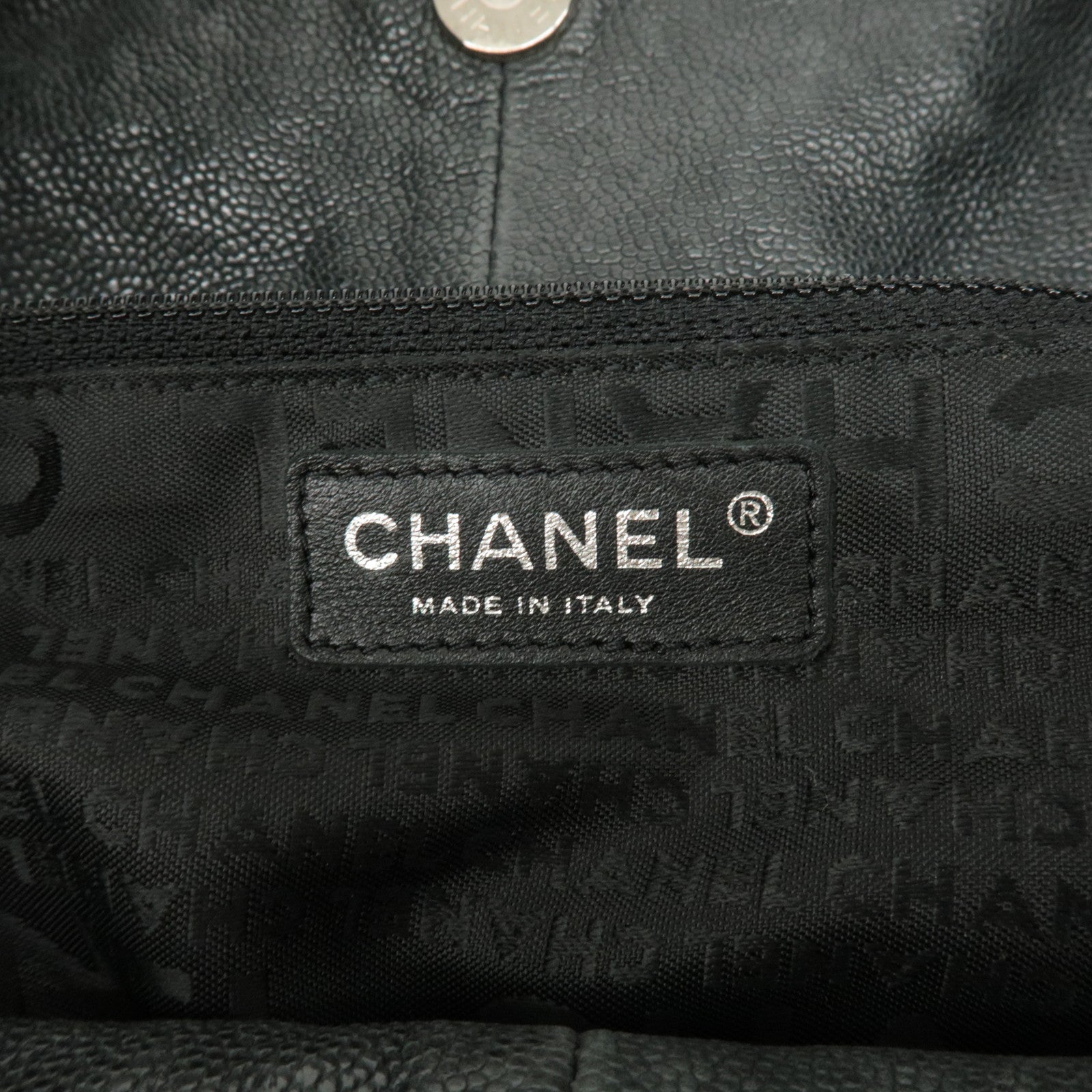 CHANEL COCO Cabus GM Caviarskin Chain Shoulder Bag Black A33450 Used