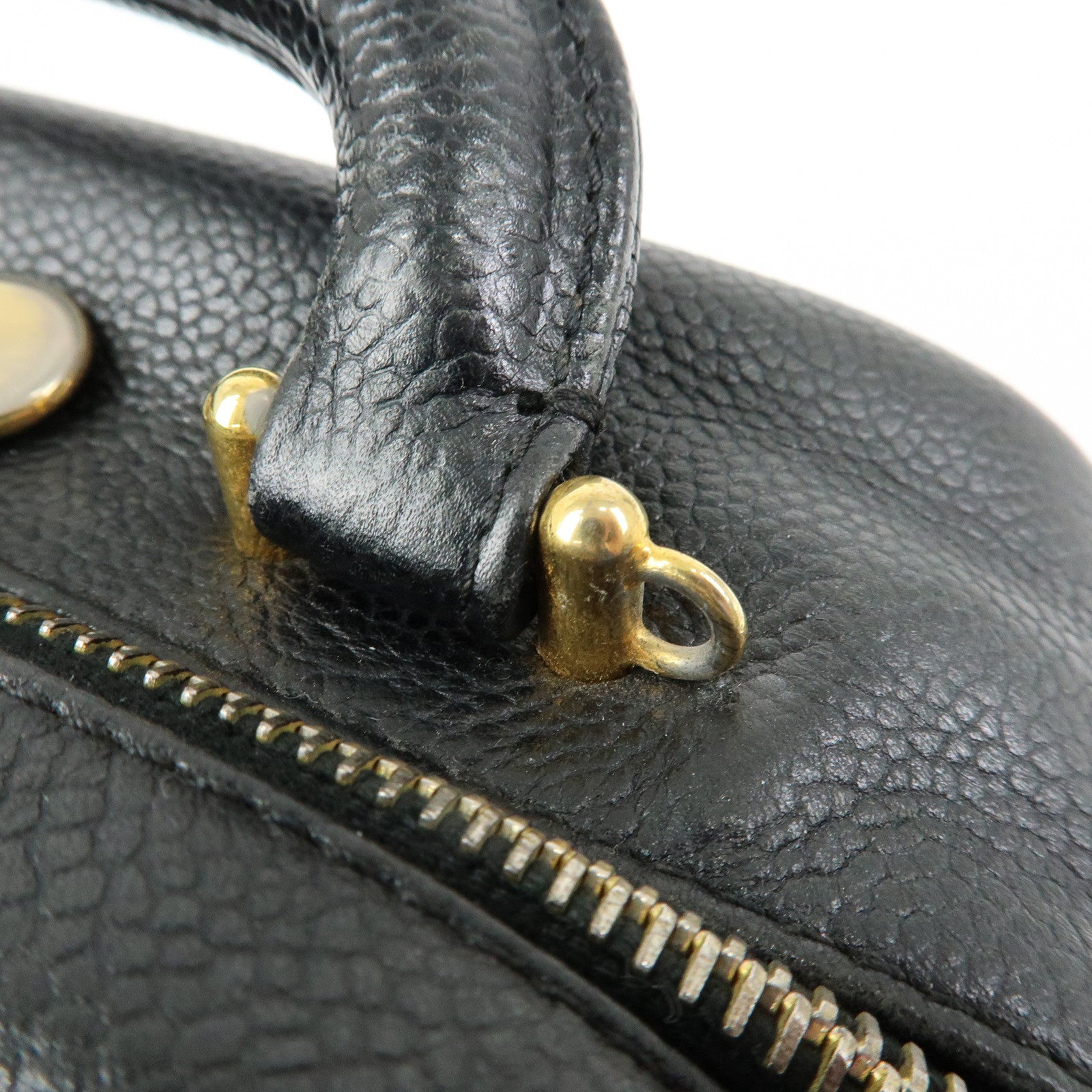 CHANEL COCO Mark Caviarskin 2Way Bag Cosmetic Bag Black A07061