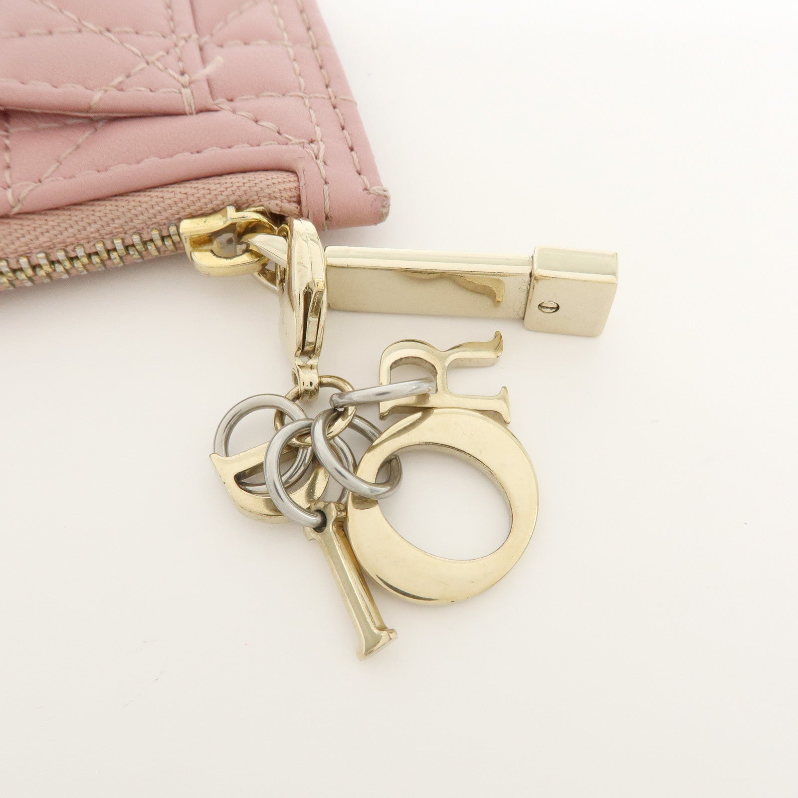 Christian Dior Lady Dior Cosmos Cannage Lambskin Card Case Pink