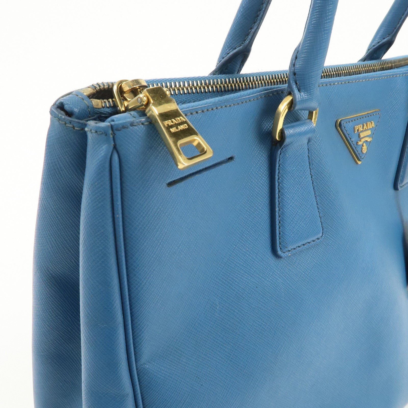 PRADA Galleria Saffiano Leather 2Way Bag Hand Bag Blue BN2274
