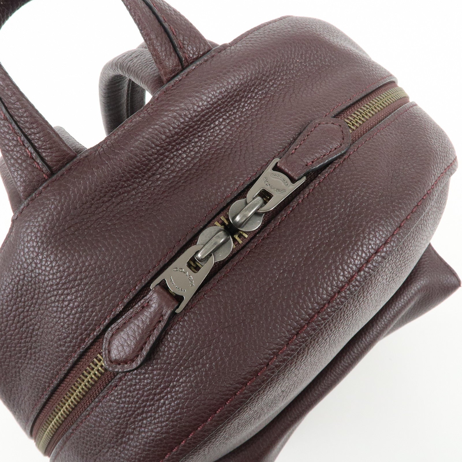 COACH Logo Leather Backpack Rucksack Brown