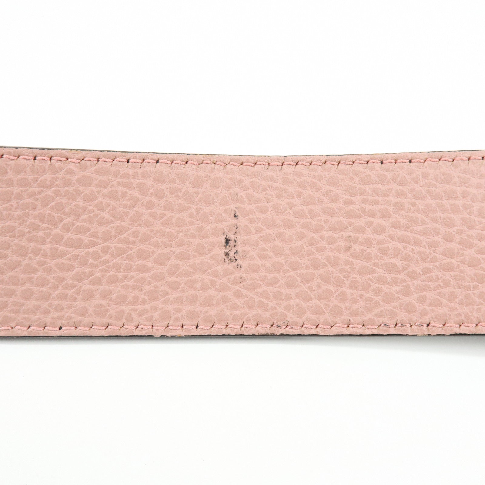 GUCCI Logo Leather Reversible Belt 80/32 Black Pink
