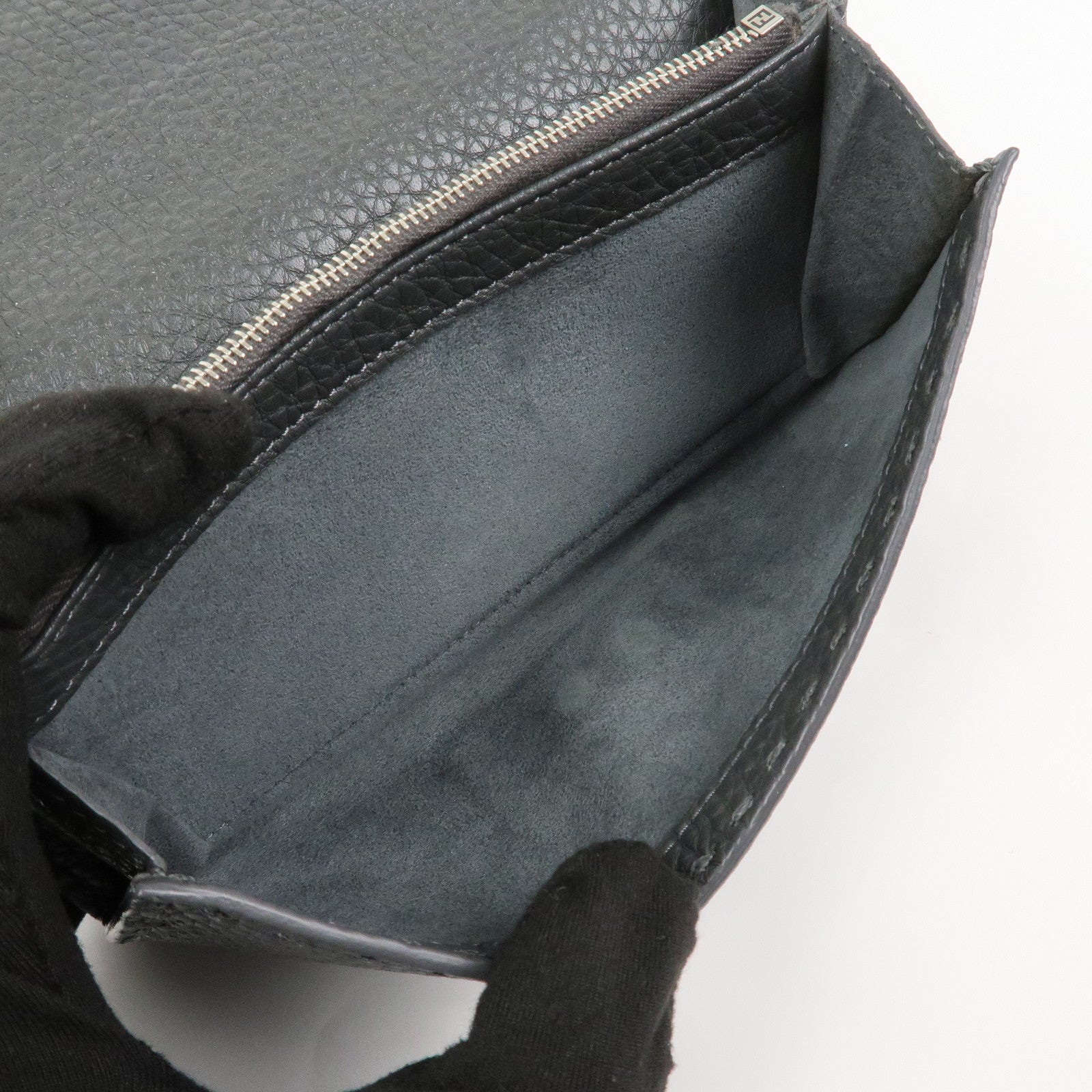 FENDI Seleria Leather Peekaboo Long Wallet Gray 8M0308