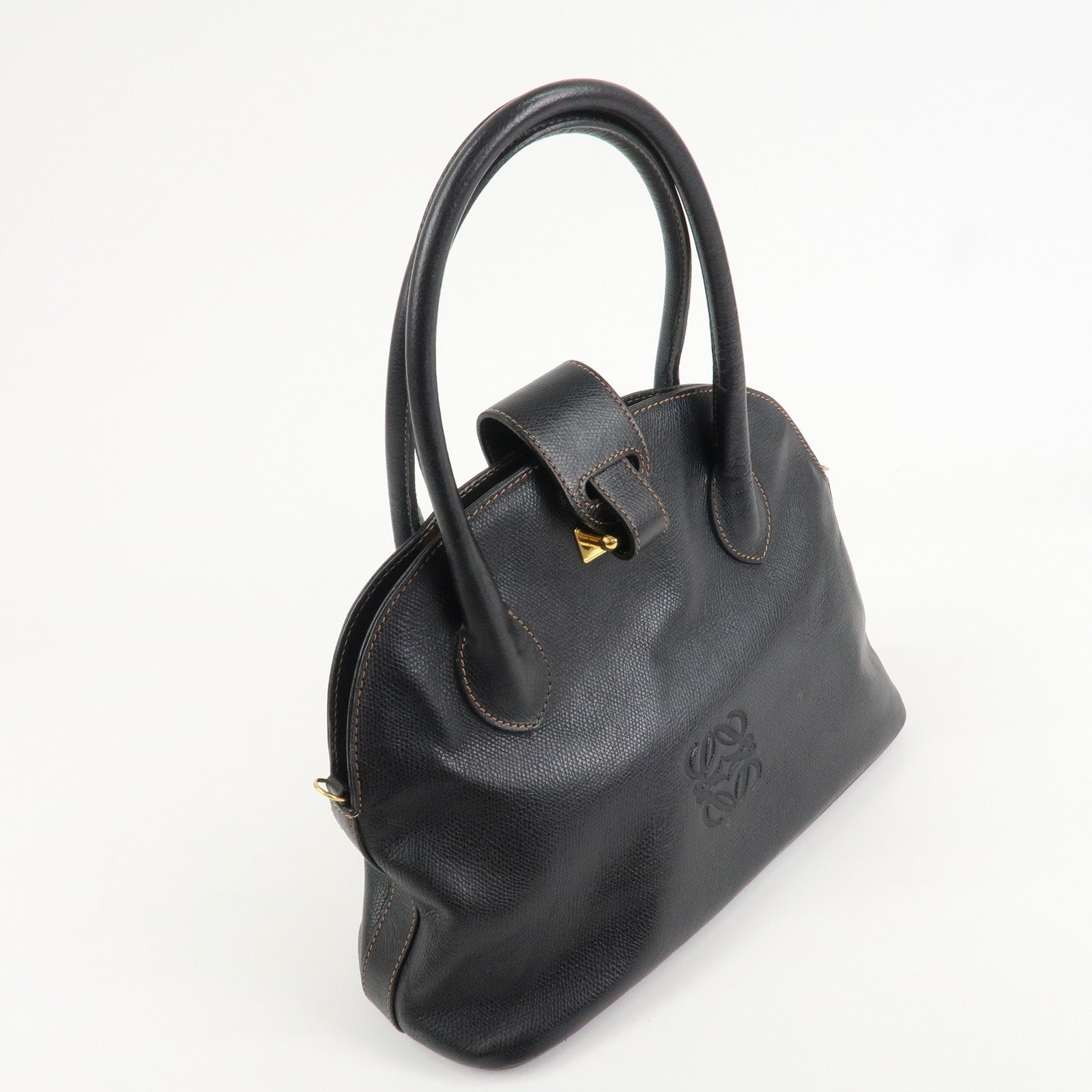 LOEWE Anagram Leather 2WAY Bag Shoulder bag Hand Bag Black