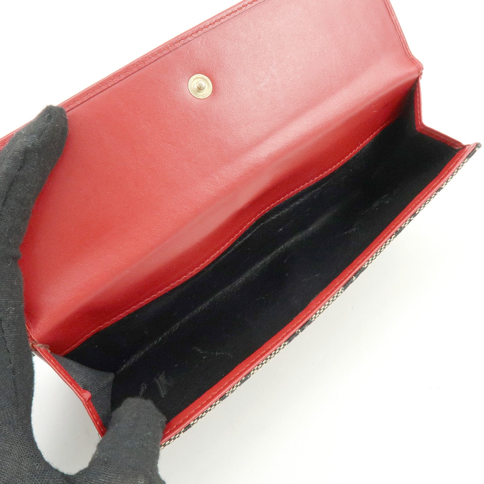 GUCCI Jackie GG Canvas Leather Long Wallet Beige Red 035.0416.2134