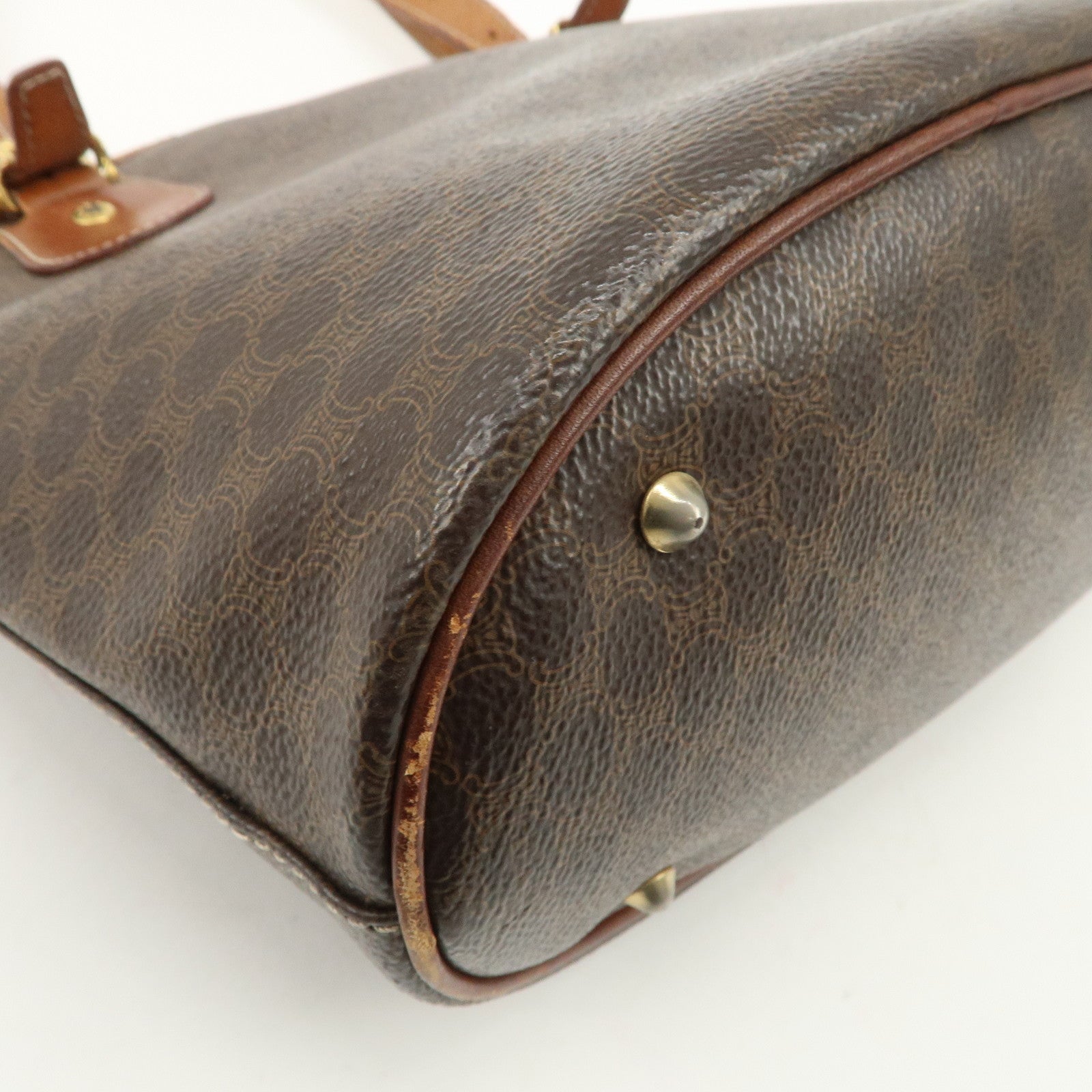 CELINE Macadam PVC Leather Tote Bag Shoulder Bag Brown