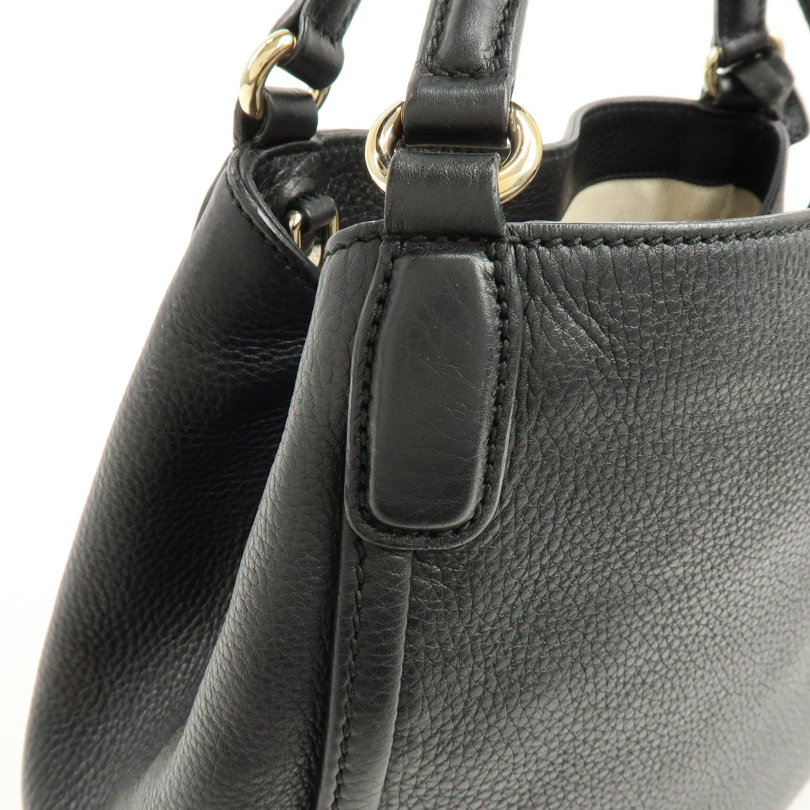 GUCCI SOHO Interlocking G 2Way Bag Hand Bag Black 336751