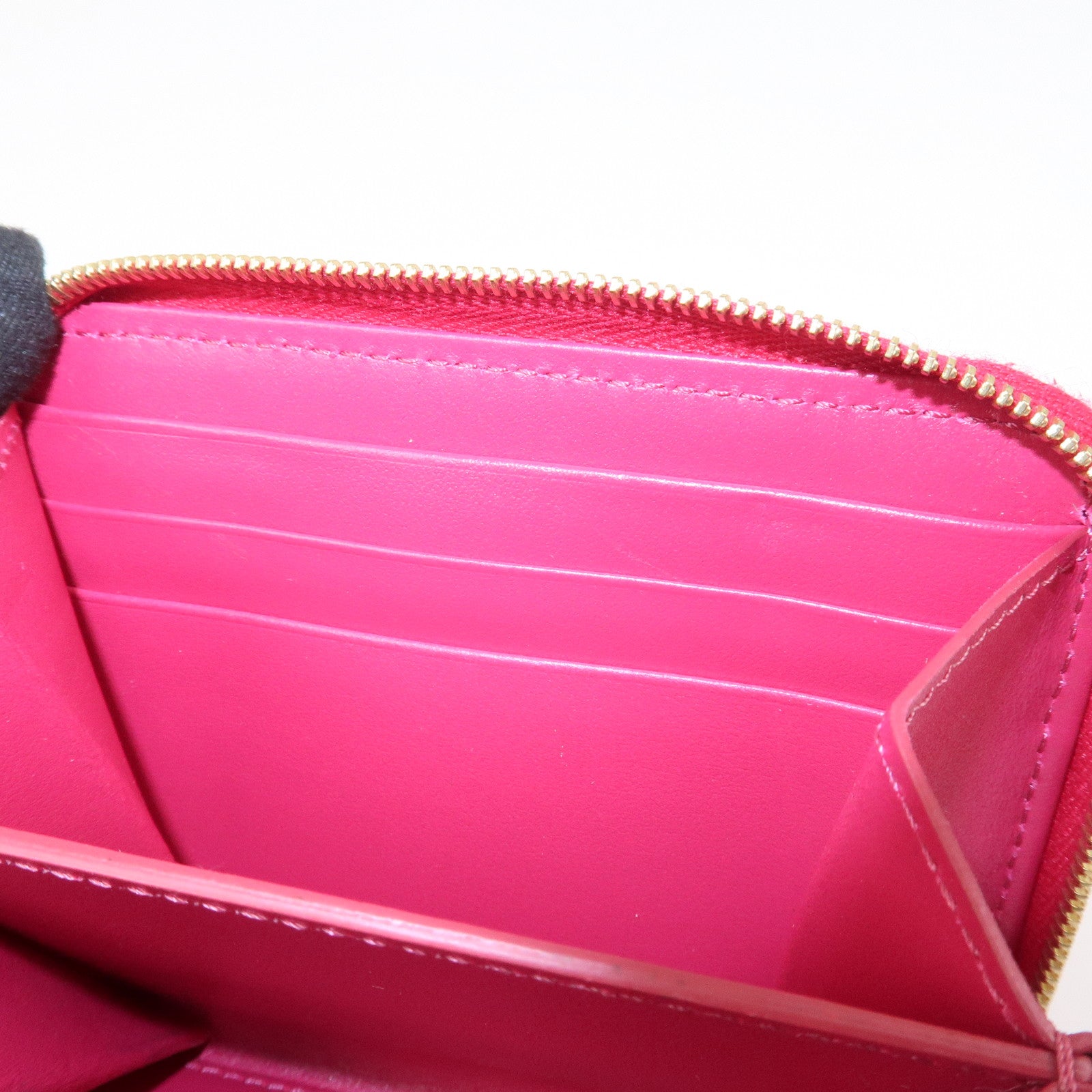 CELINE Logo Leather Coin Case Coin Purse Pink