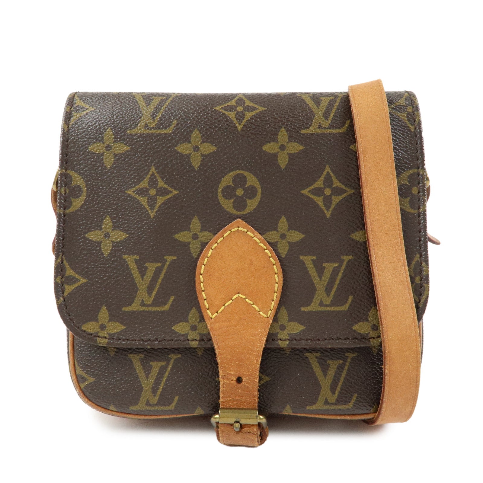 Louis Vuitton Monogram Mini Cartouchiere Shoulder Bag Brown M51254