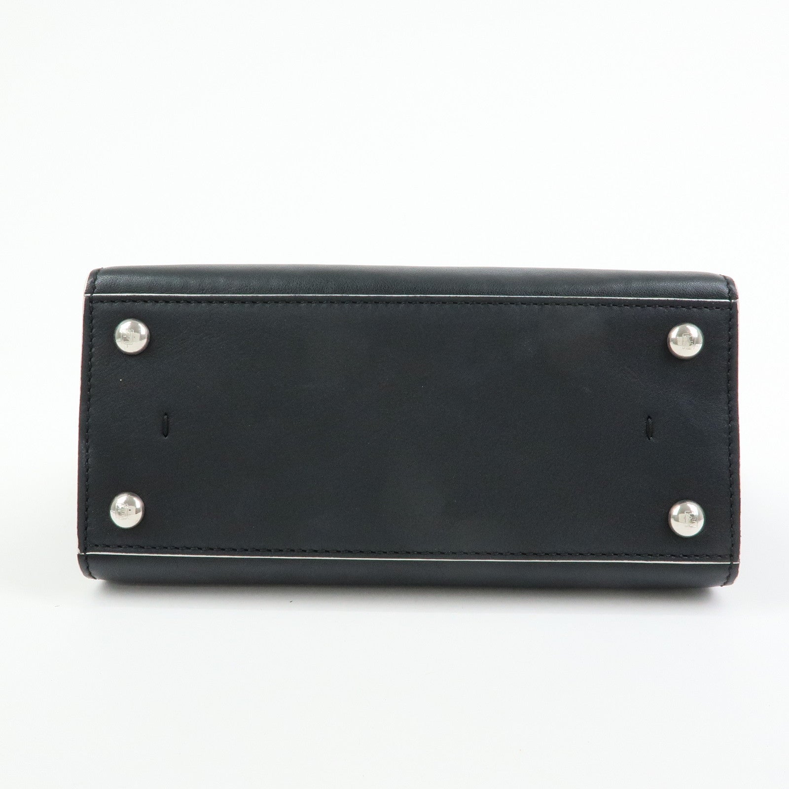 FENDI 3Jours Leather 2Way Shoulder Bag Hand Bag Black 8BH333