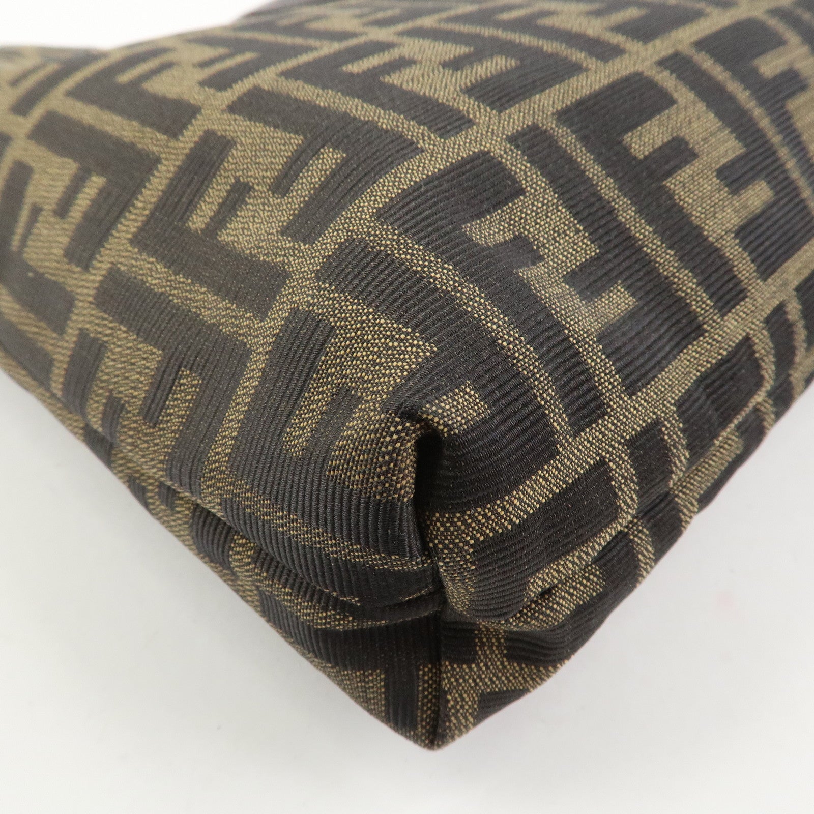 FENDI Zucca Canvas Leather Shoulder Bag Hand Bag Brown 83150870992