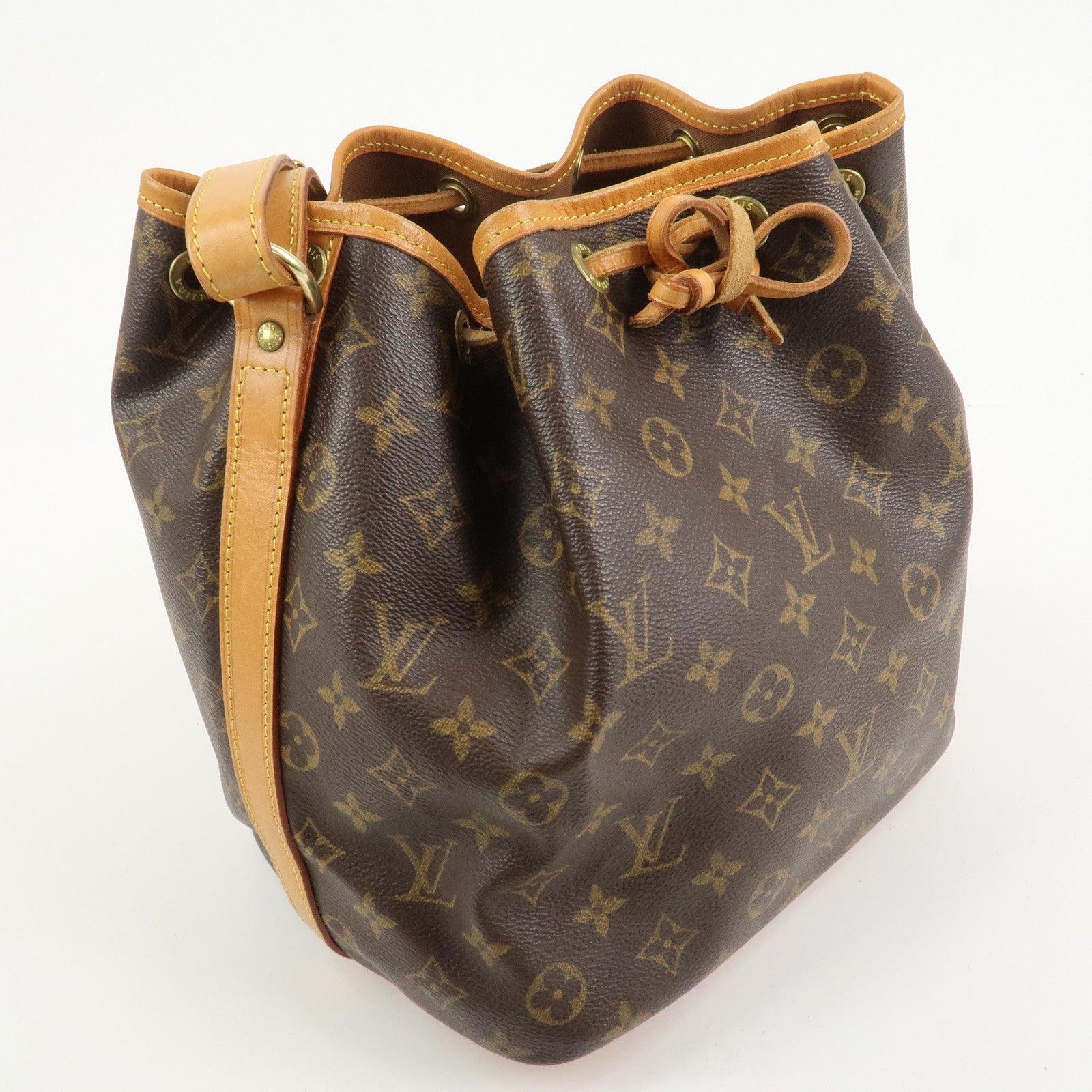 Louis Vuitton Monogram Canvas Petit Noe Shoulder Bag Brown M42226