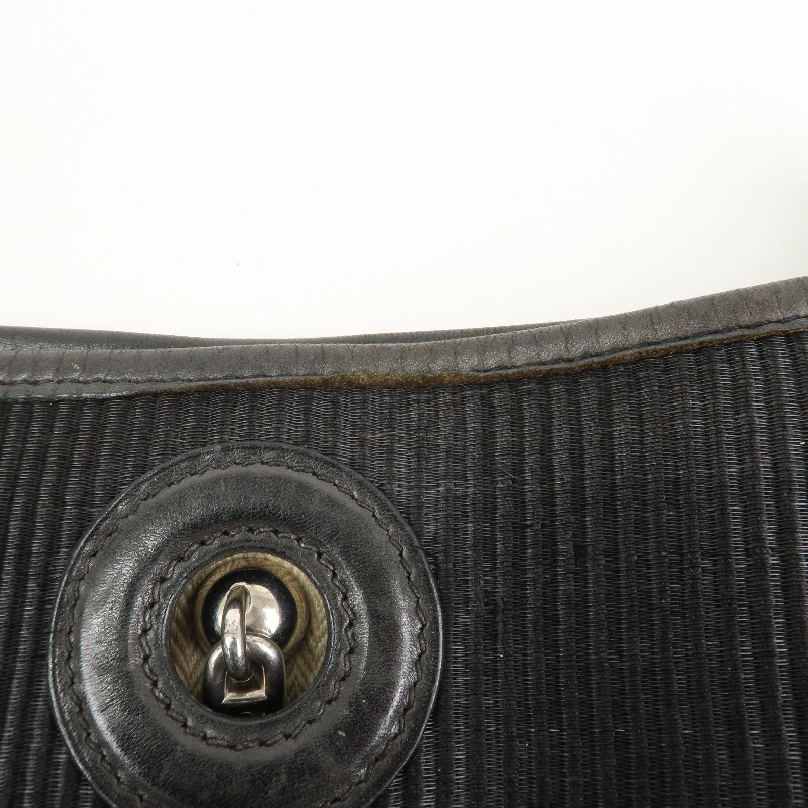 HERMES Vespa PM Crinolin Leather Shoulder Bag C Stamped Black