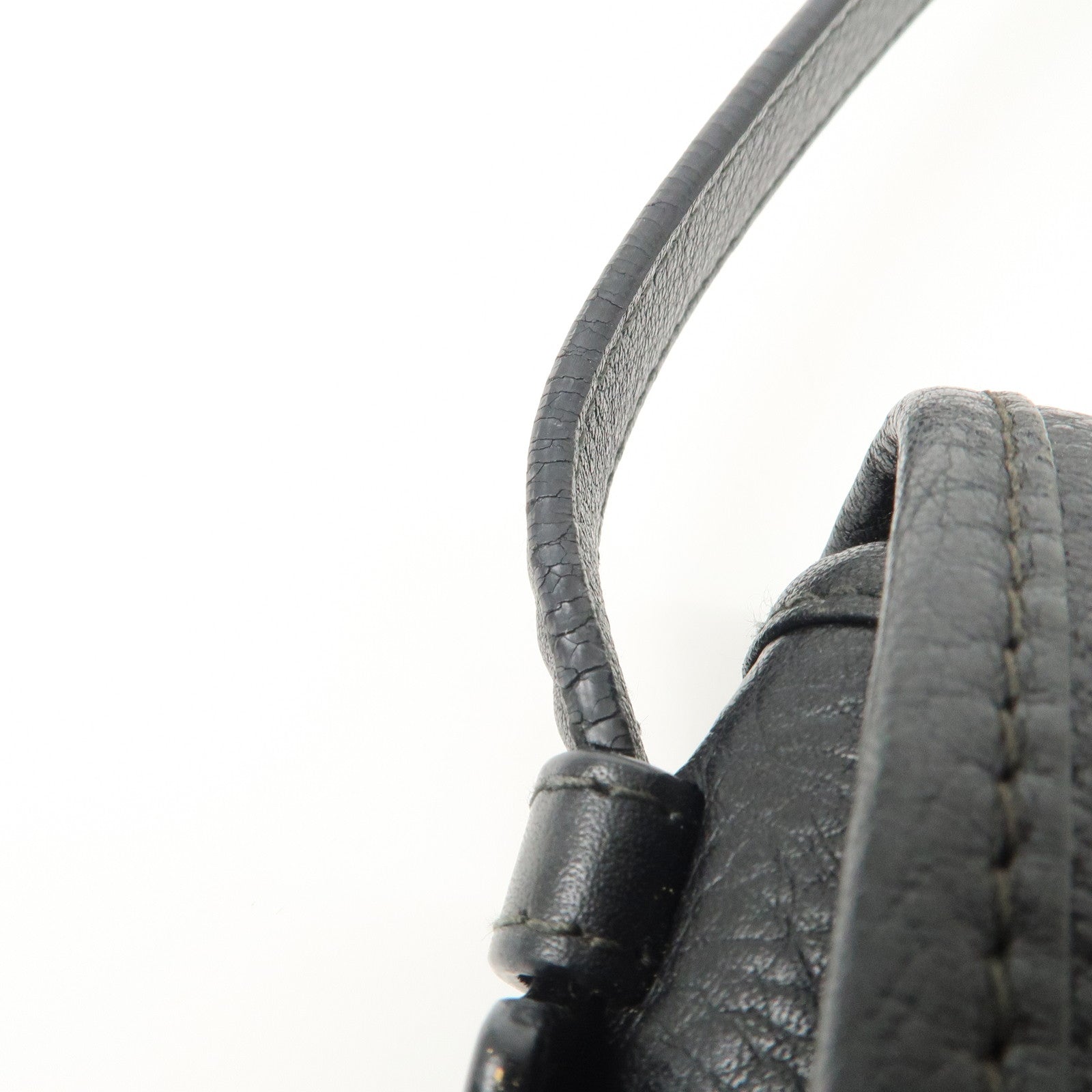 LOEWE Heritage Leather Shoulder Bag Crossbody Bag Black Used