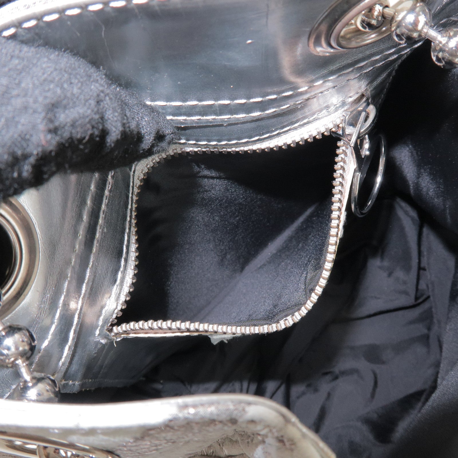 Maison Margiela MM6 Faux Leather Shoulder Bag Silver S41WC0015